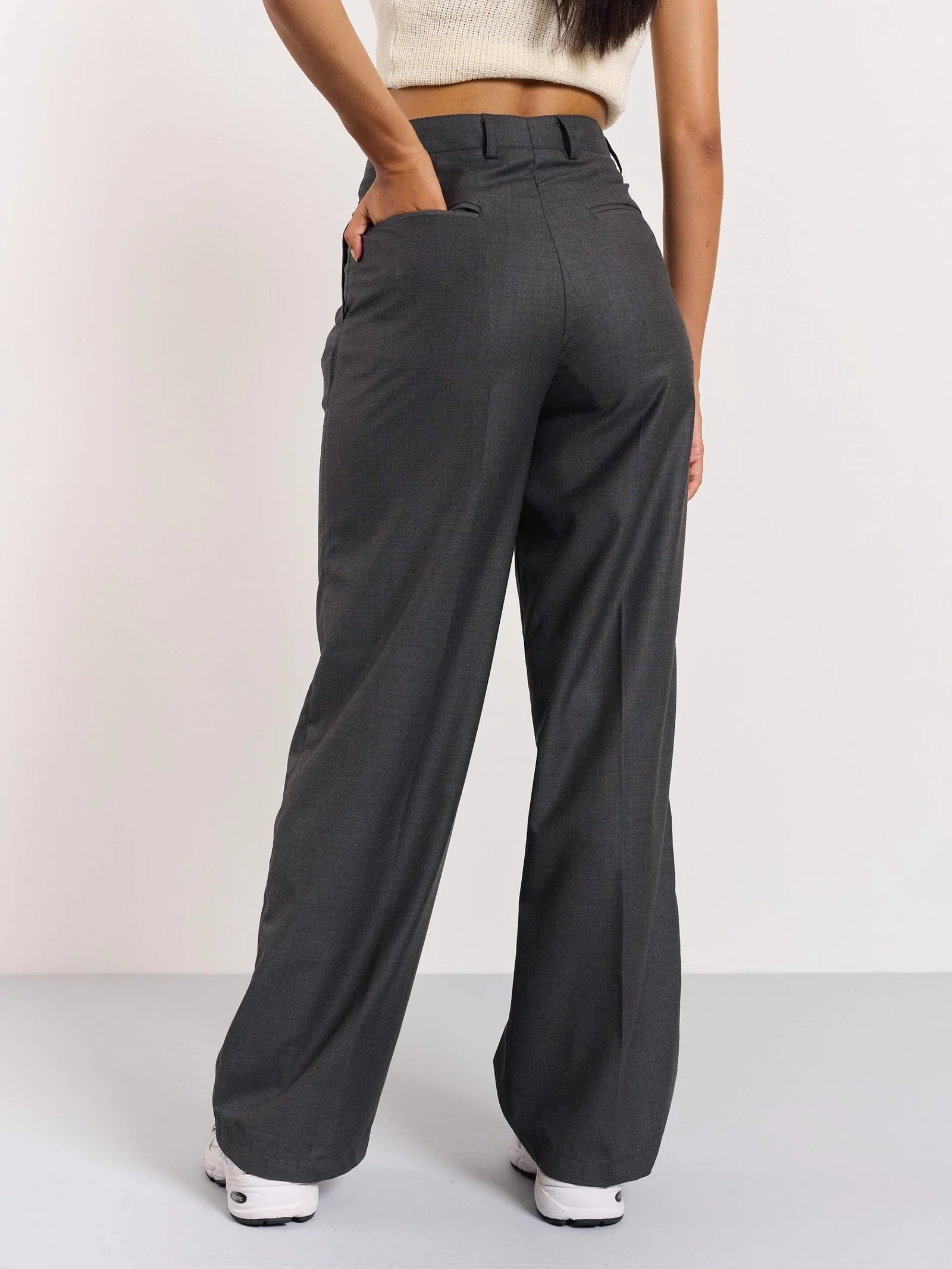 Grey Baggy Fit Trousers - Image 4