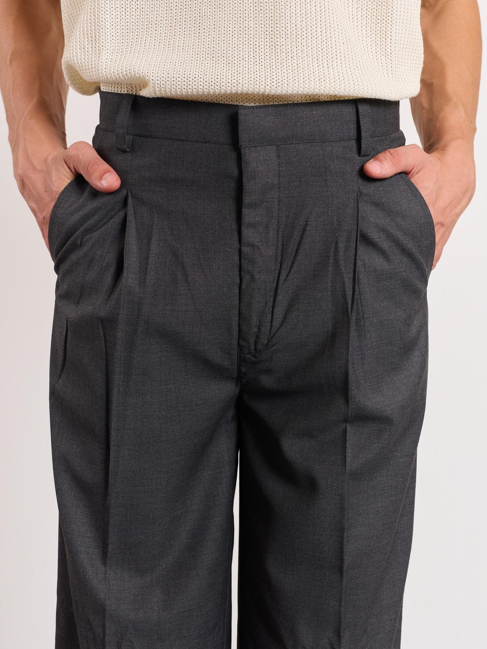 Grey Baggy Fit Trousers - Image 5