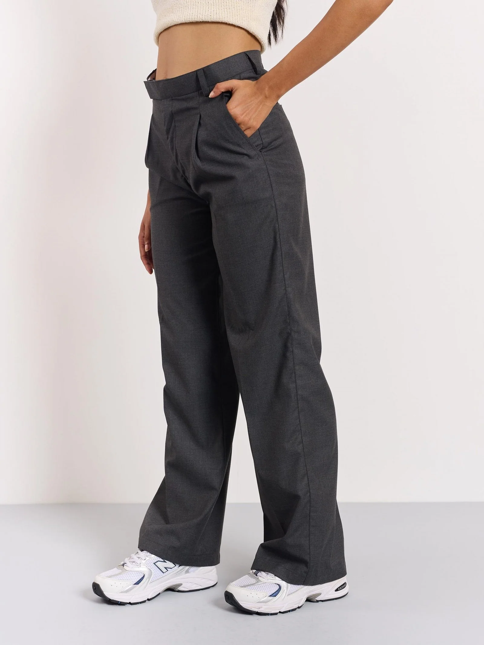 Grey Baggy Fit Trousers - Image 7