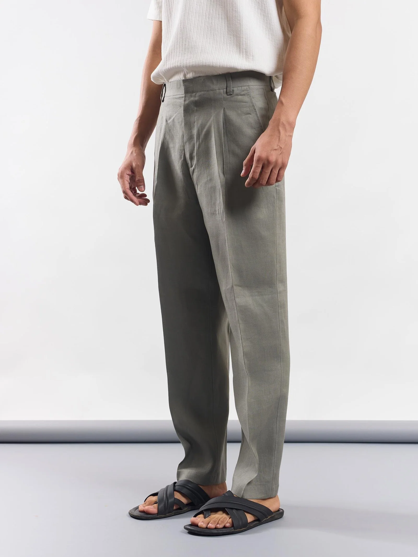 Grey Linen Trousers - Image 4