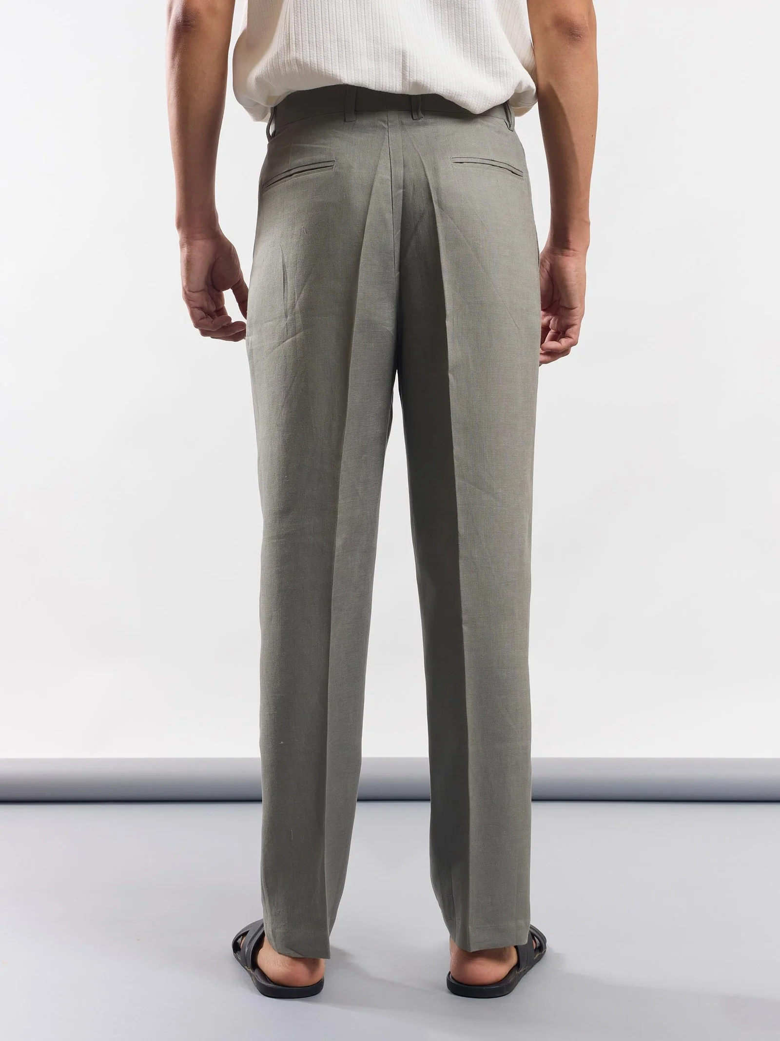 Grey Linen Trousers - Image 6