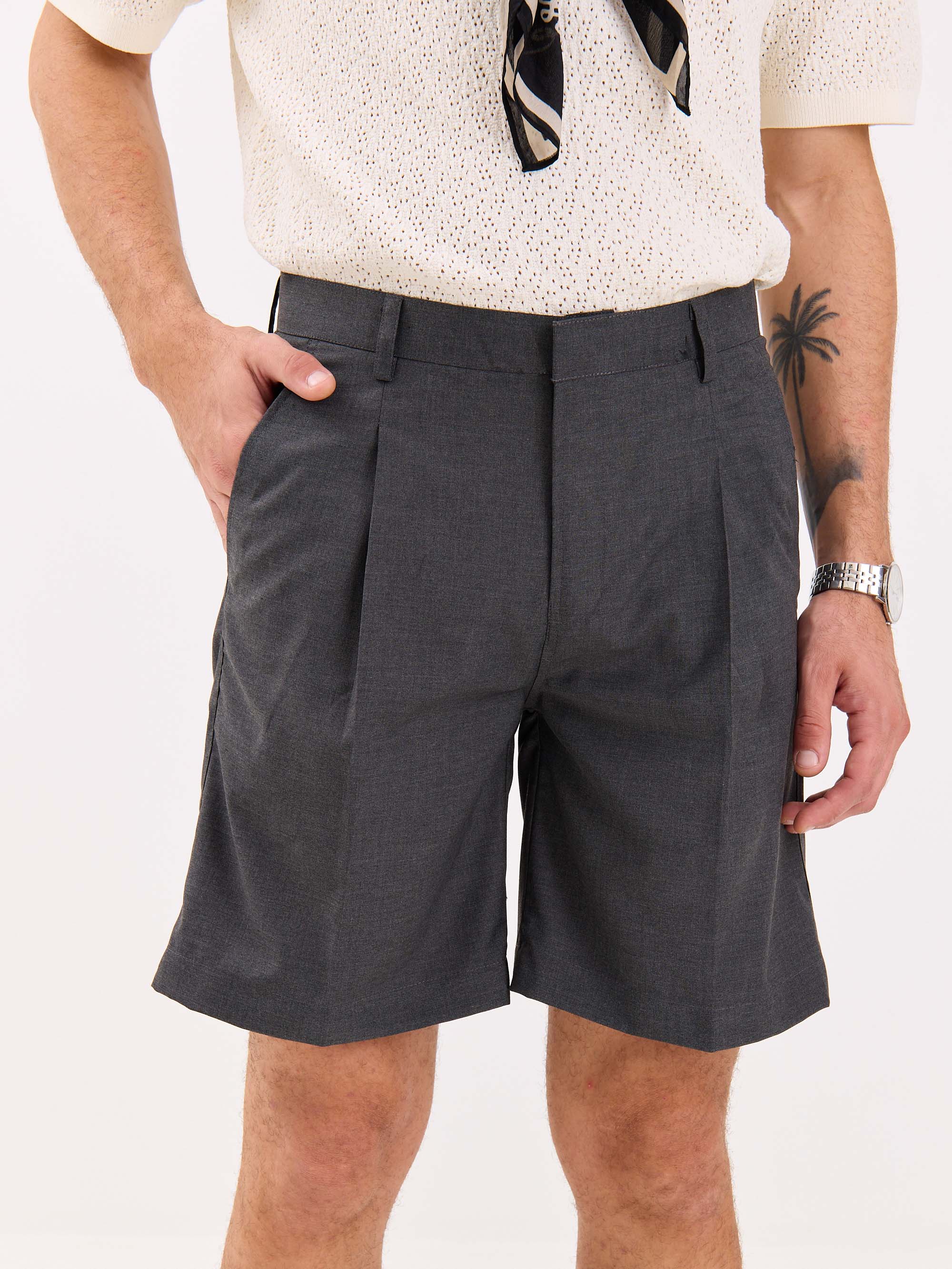 Grey Trouser Shorts - Image 4