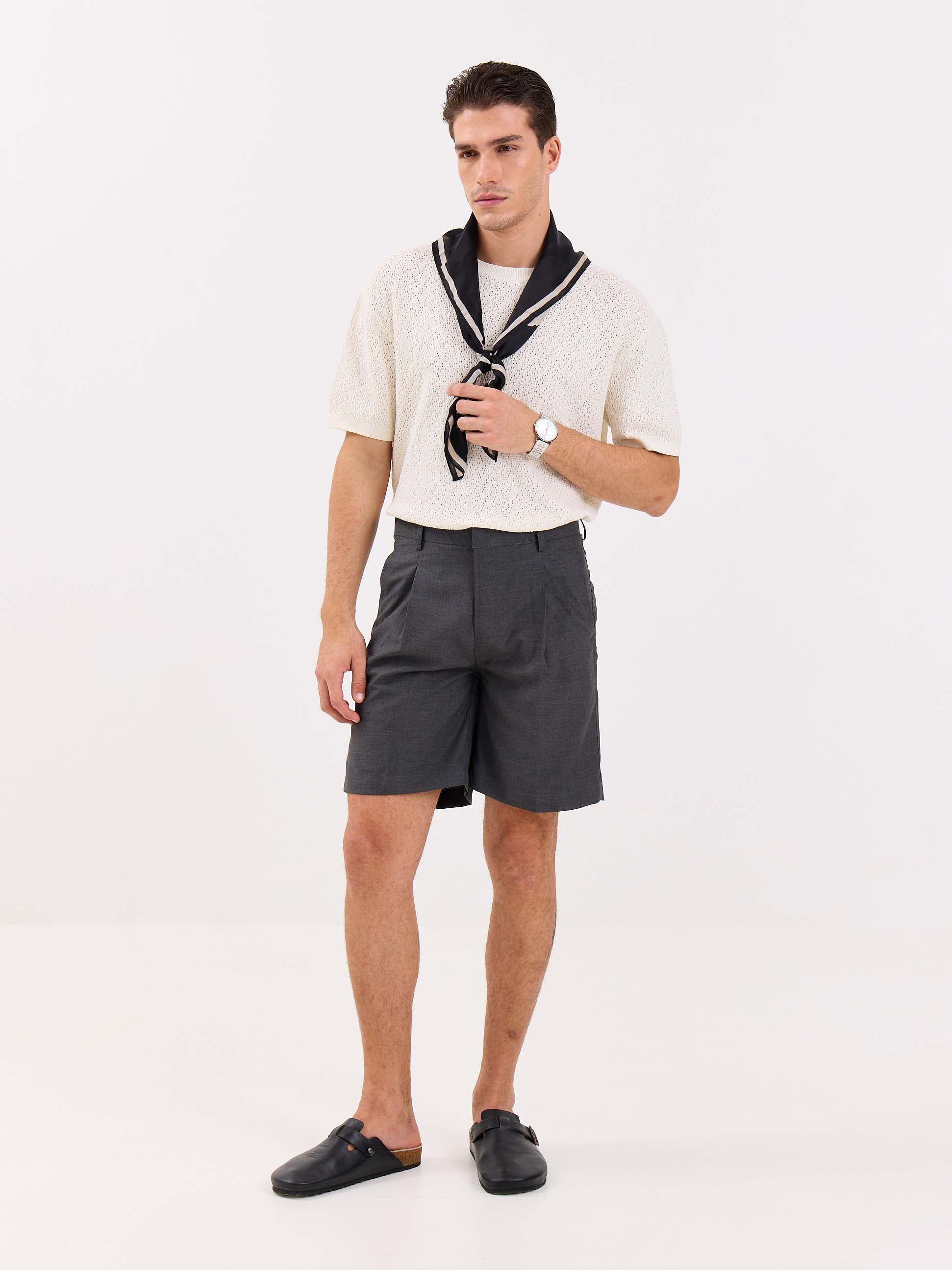 Grey Trouser Shorts - Image 5