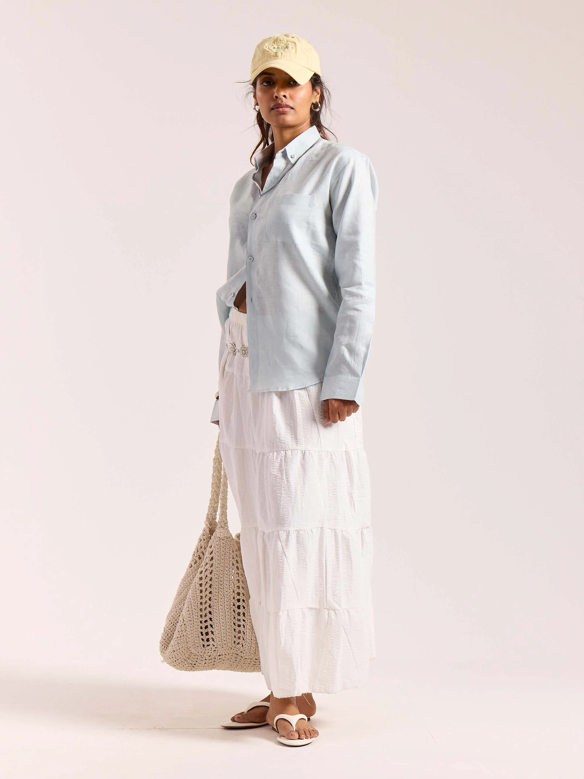 Ice Blue 60s Lea Linen Shirt ( Pre-Order ) - Image 7