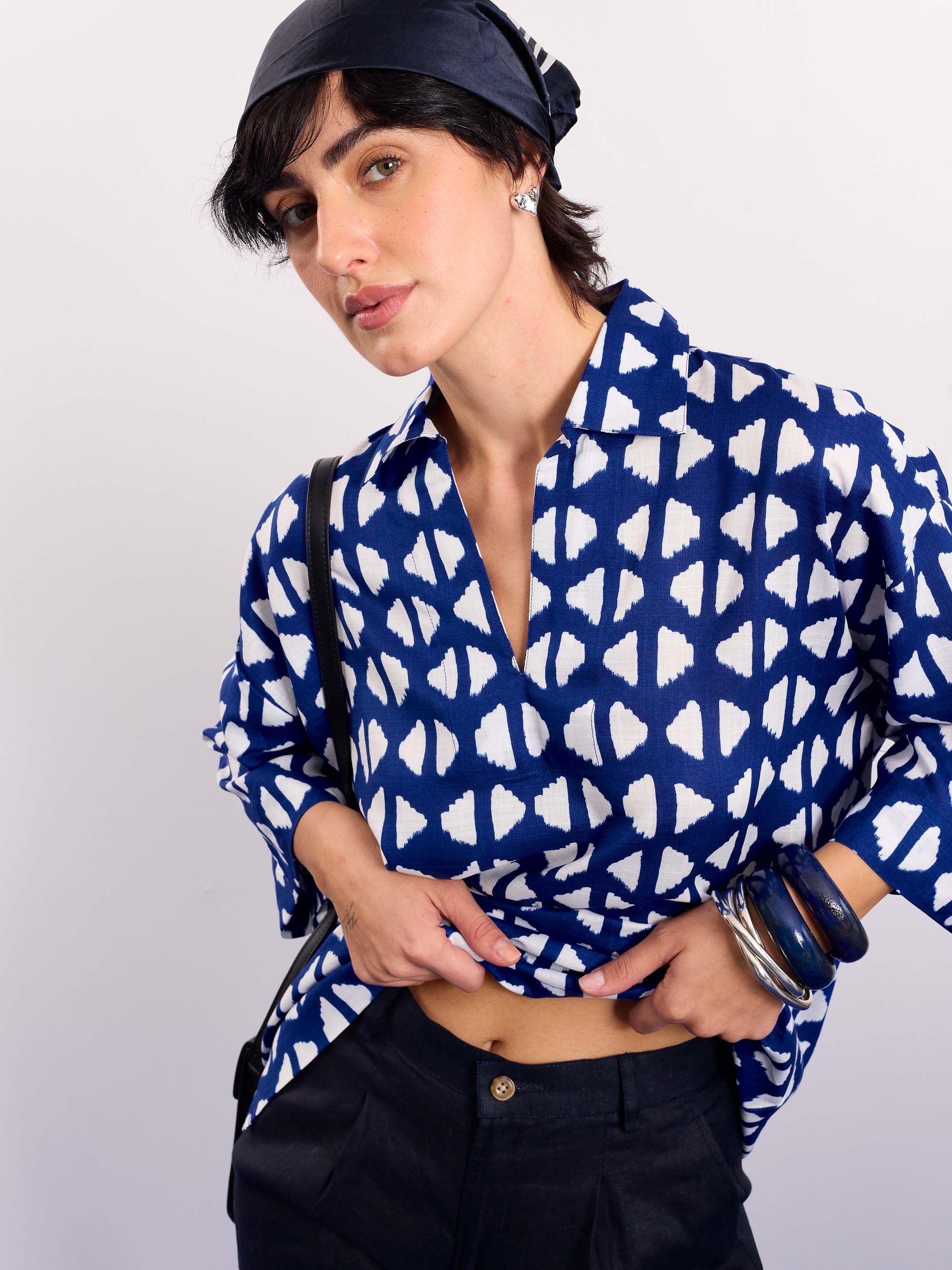 Indigo Blue Indie Printed Pullover - Image 5