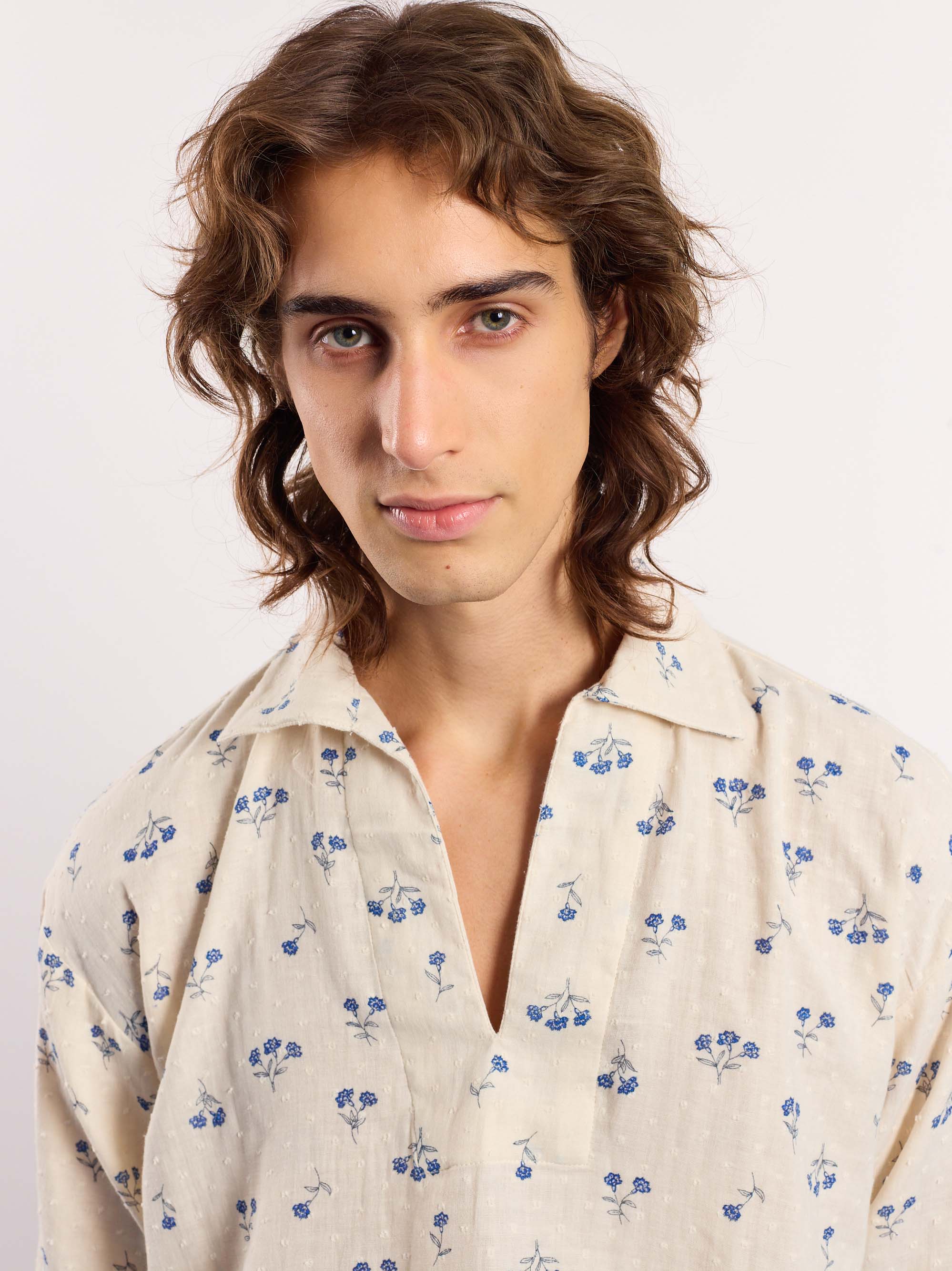 Ivory & Blue Floral Boota Print Pullover - Image 5