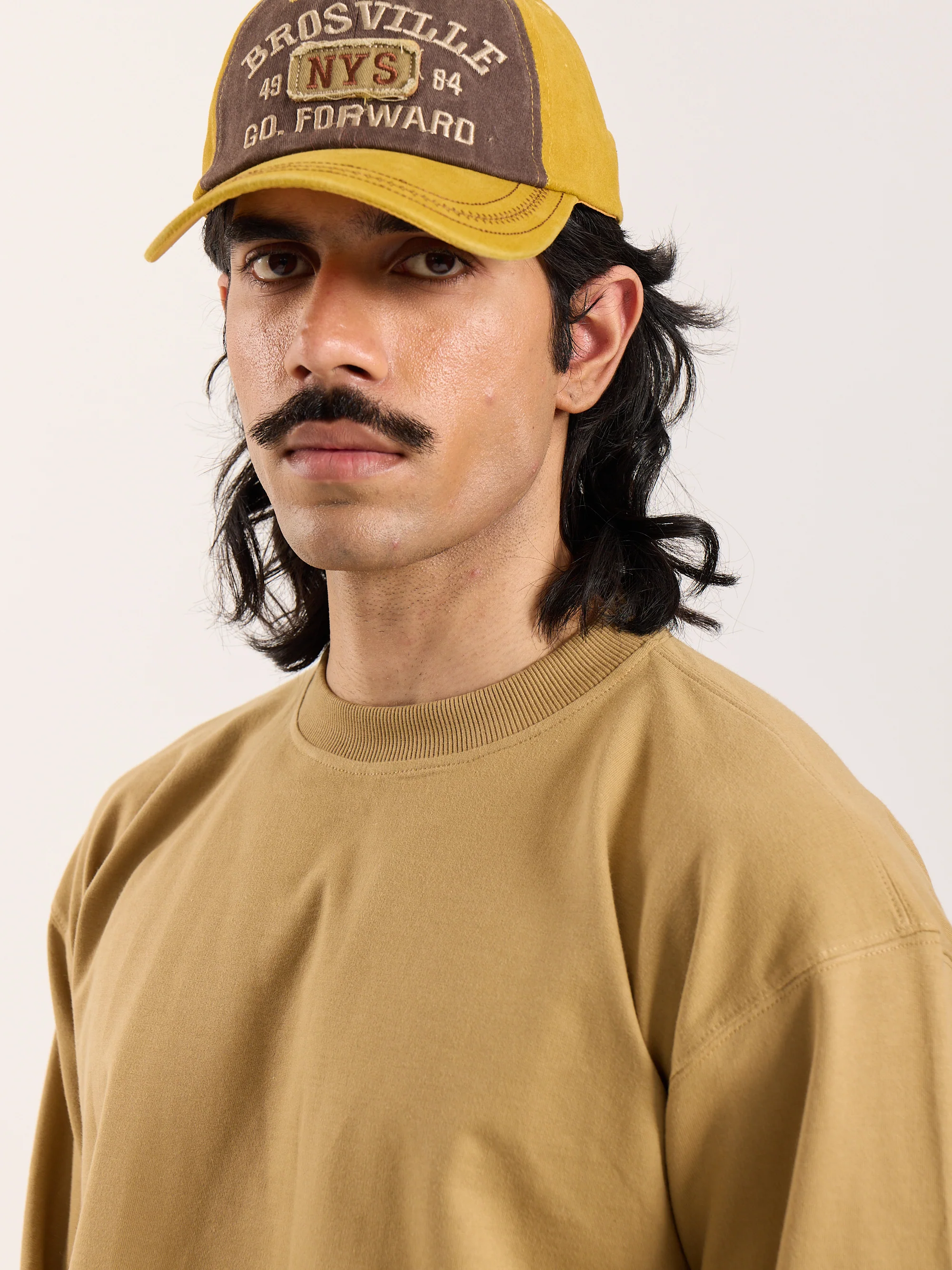 Khaki Loose Fit Cropped T-Shirt - Image 5