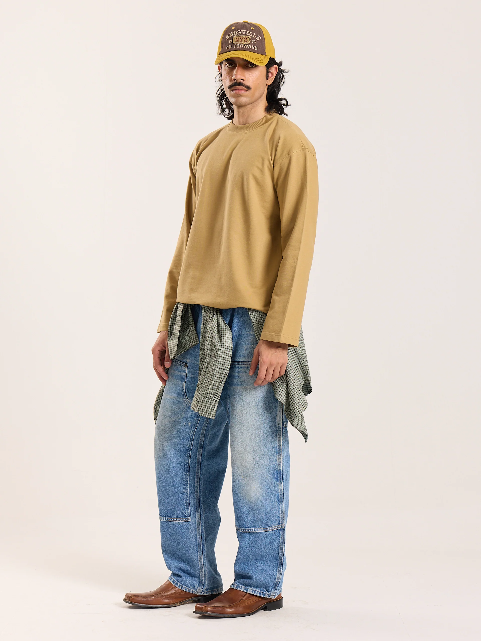Khaki Loose Fit Cropped T-Shirt - Image 6