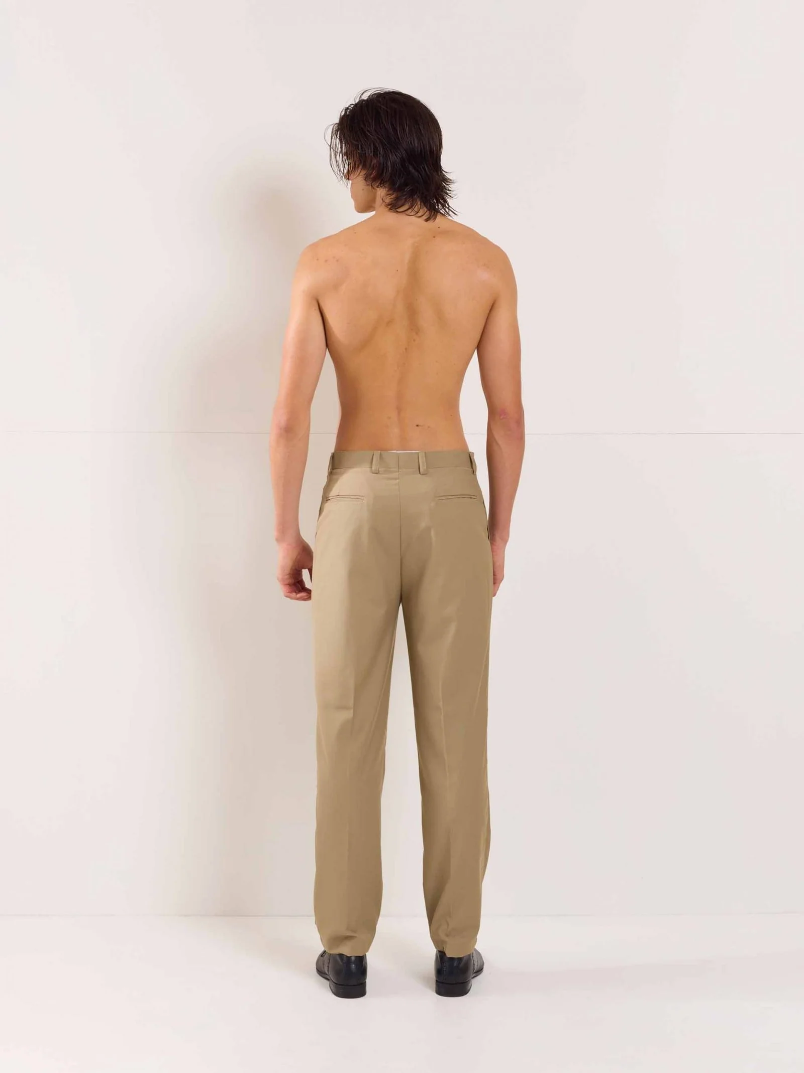 Khaki Straight Fit Trousers - Image 3