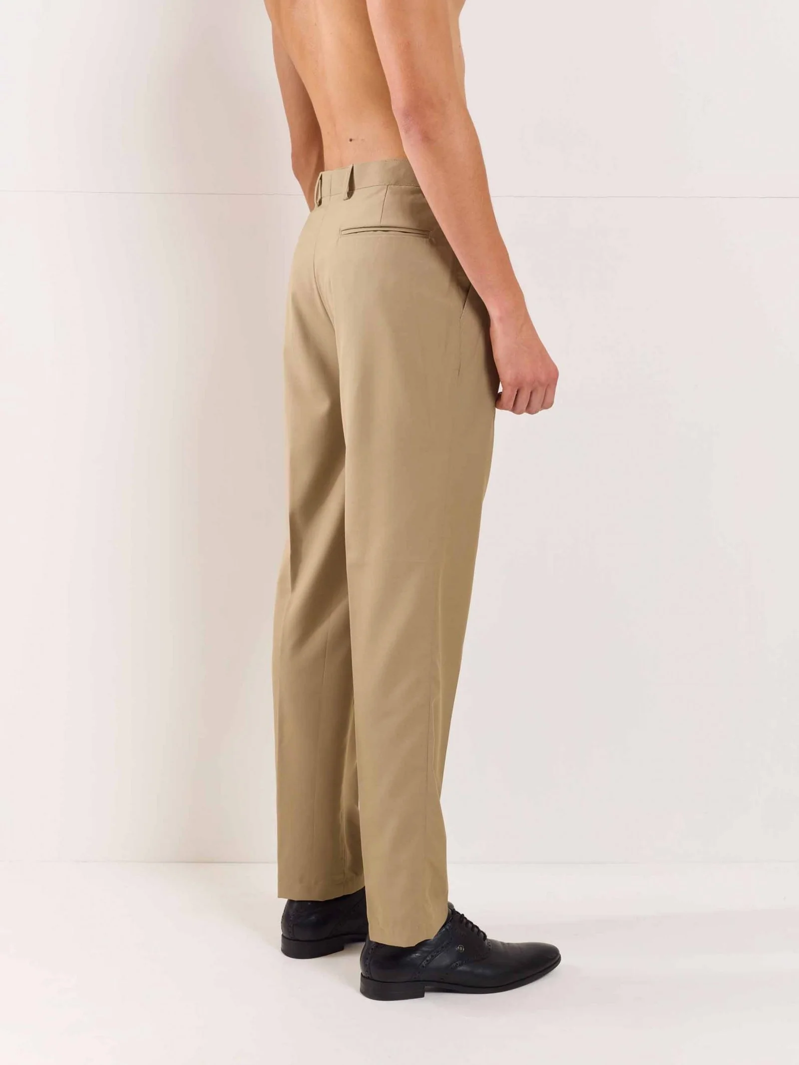 Khaki Straight Fit Trousers - Image 6