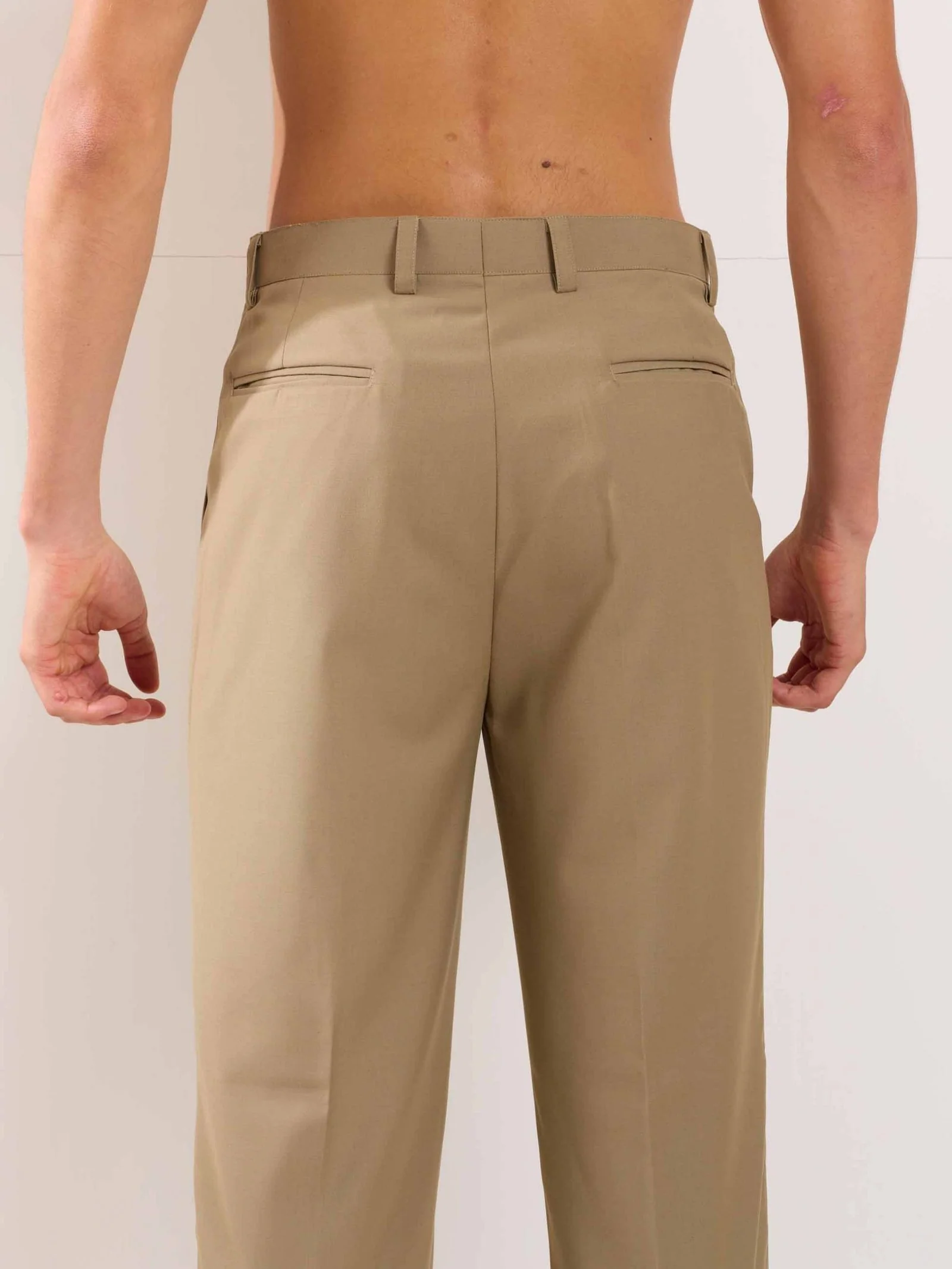 Khaki Straight Fit Trousers - Image 8