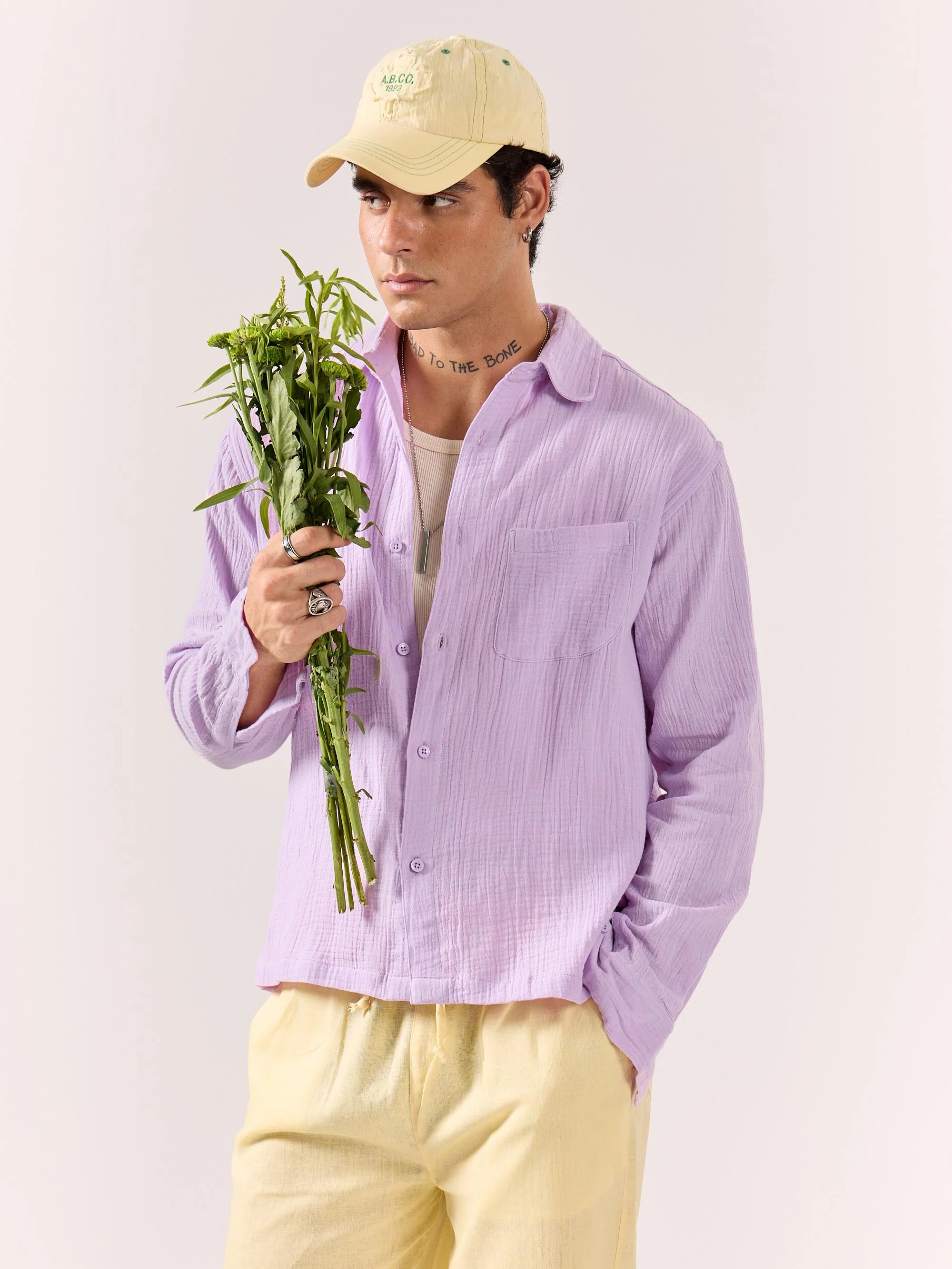 Lavender Gauze Holiday Shirt - Image 2