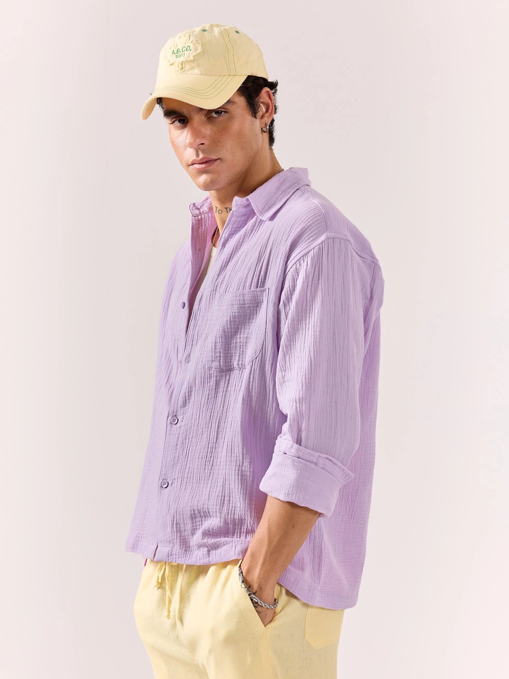 Lavender Gauze Holiday Shirt - Image 6
