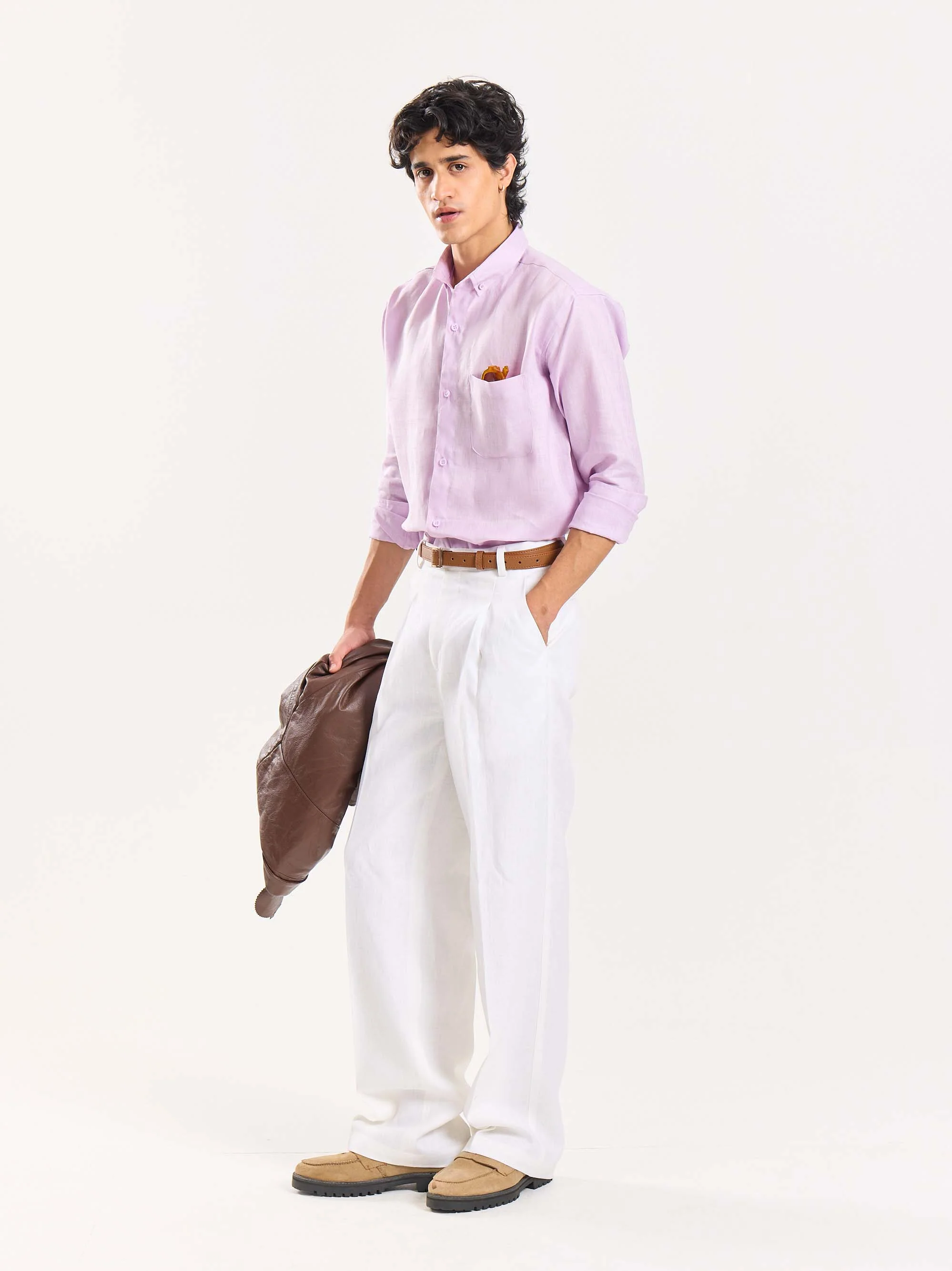 Lavender Irish Linen Shirt - Image 4