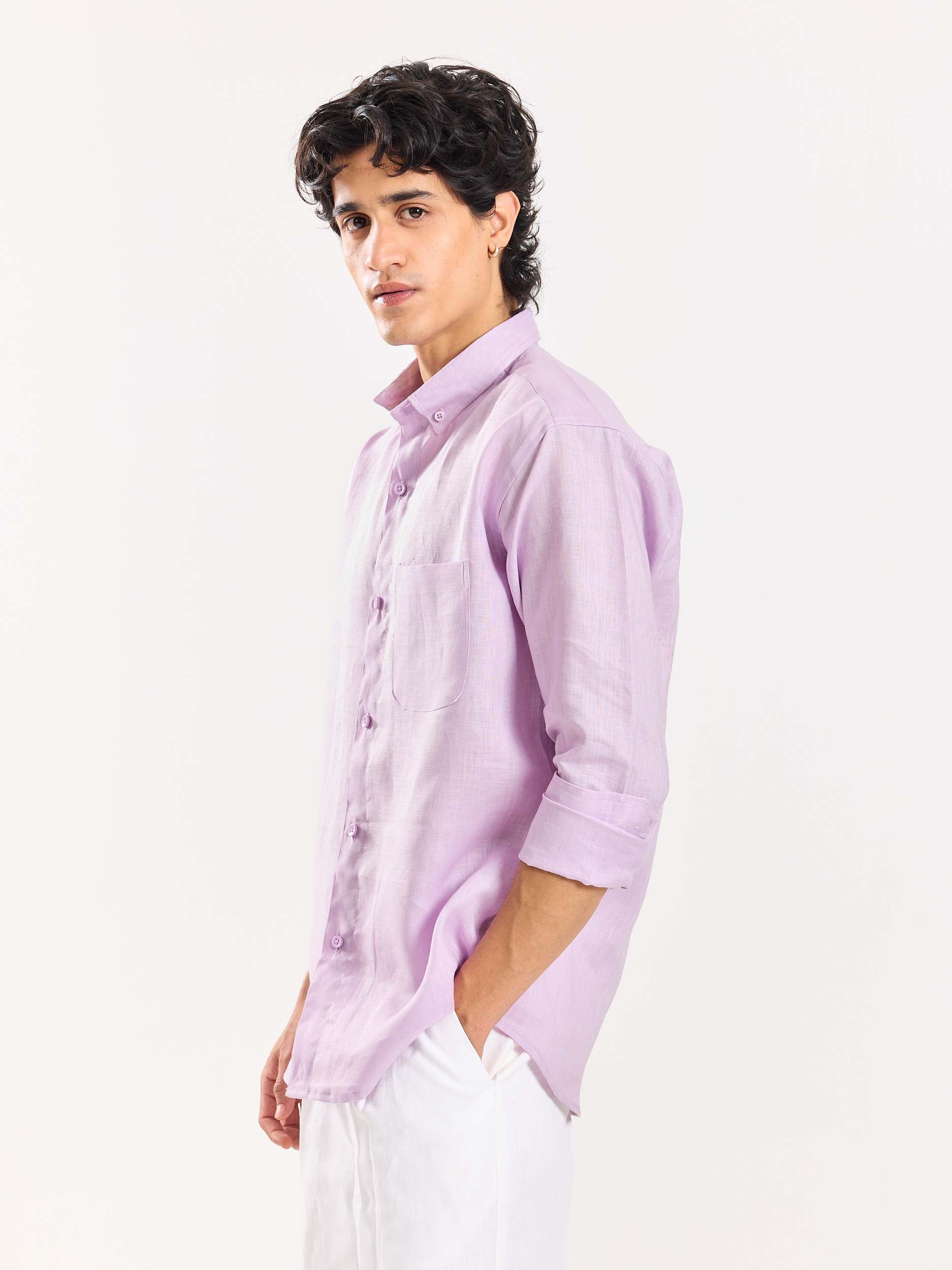 Lavender Irish Linen Shirt - Image 6