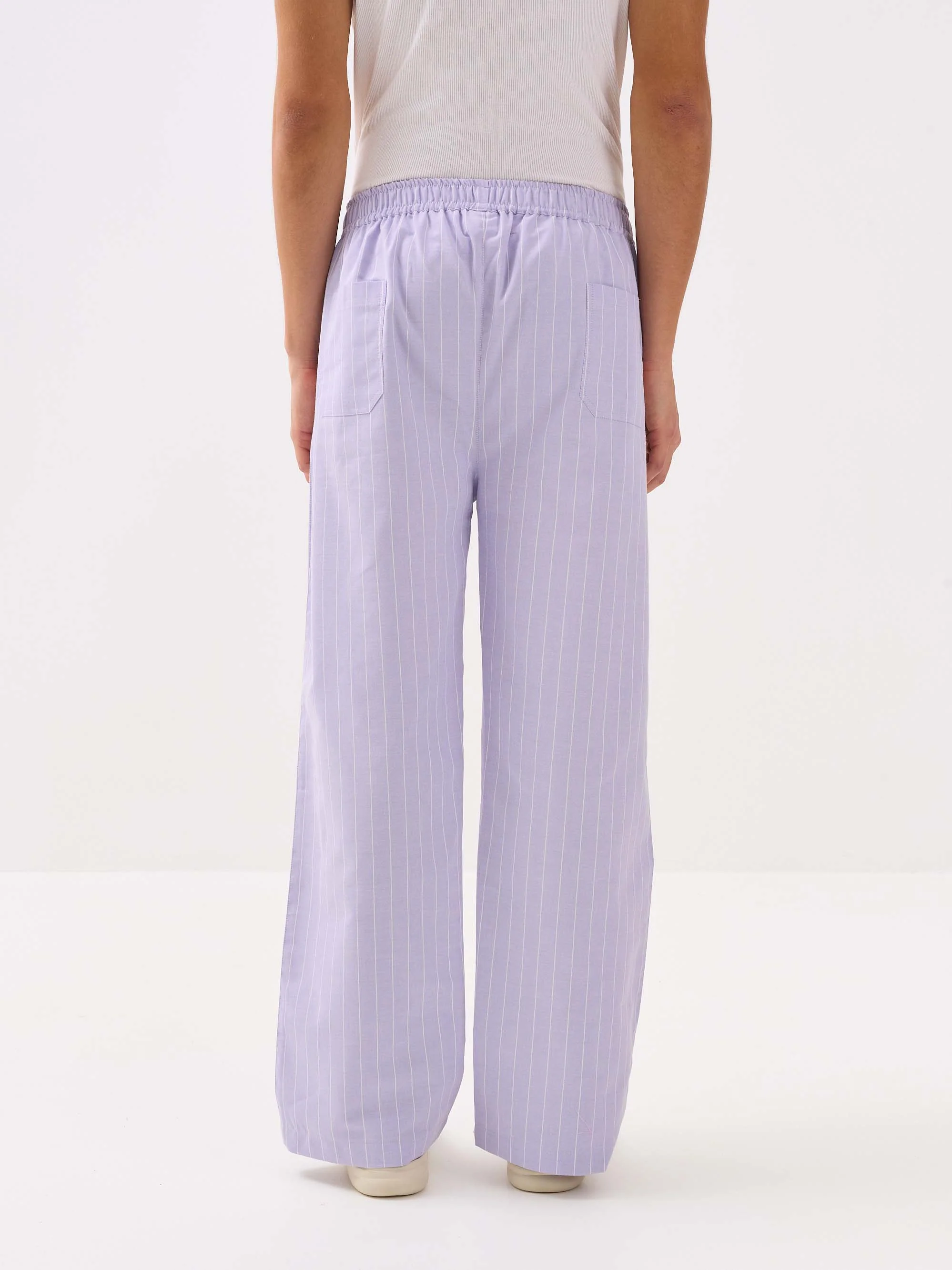 Lavender Striped Oxford Pull-on Pants - Image 8