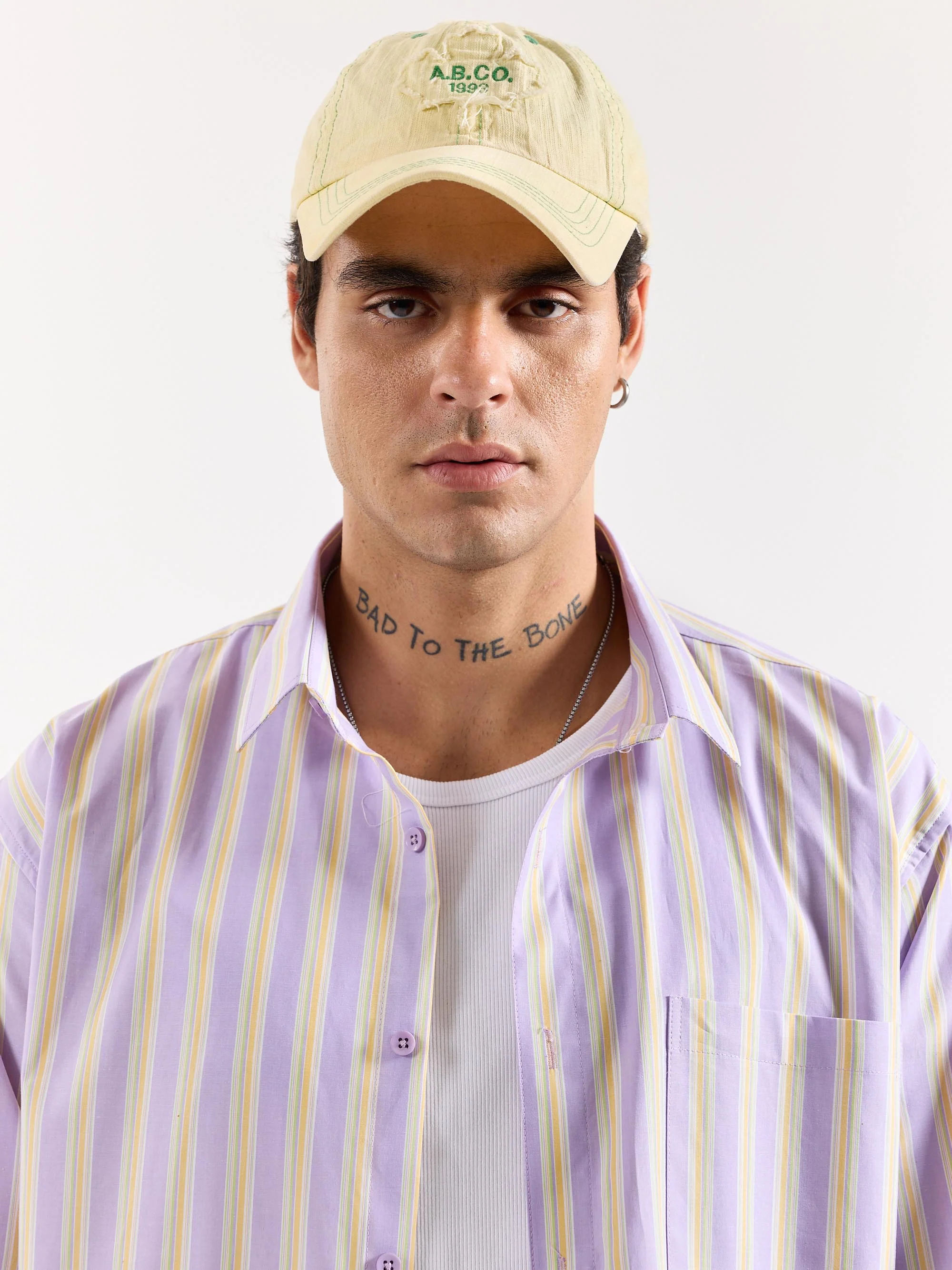Lavender Striped Poplin Oversized Shirt - Image 5