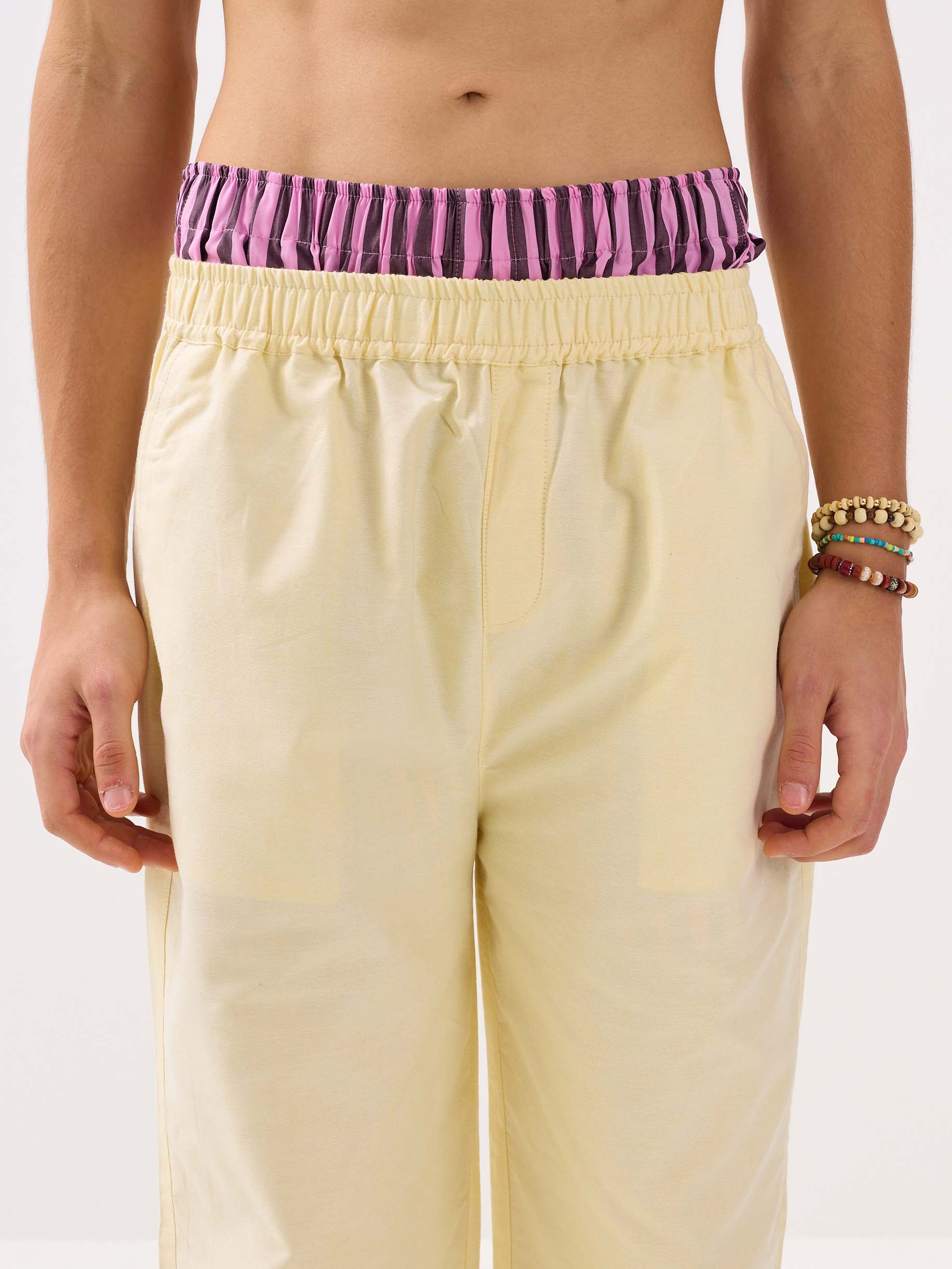 Lemon Yellow Oxford Pull-on Pants - Image 5