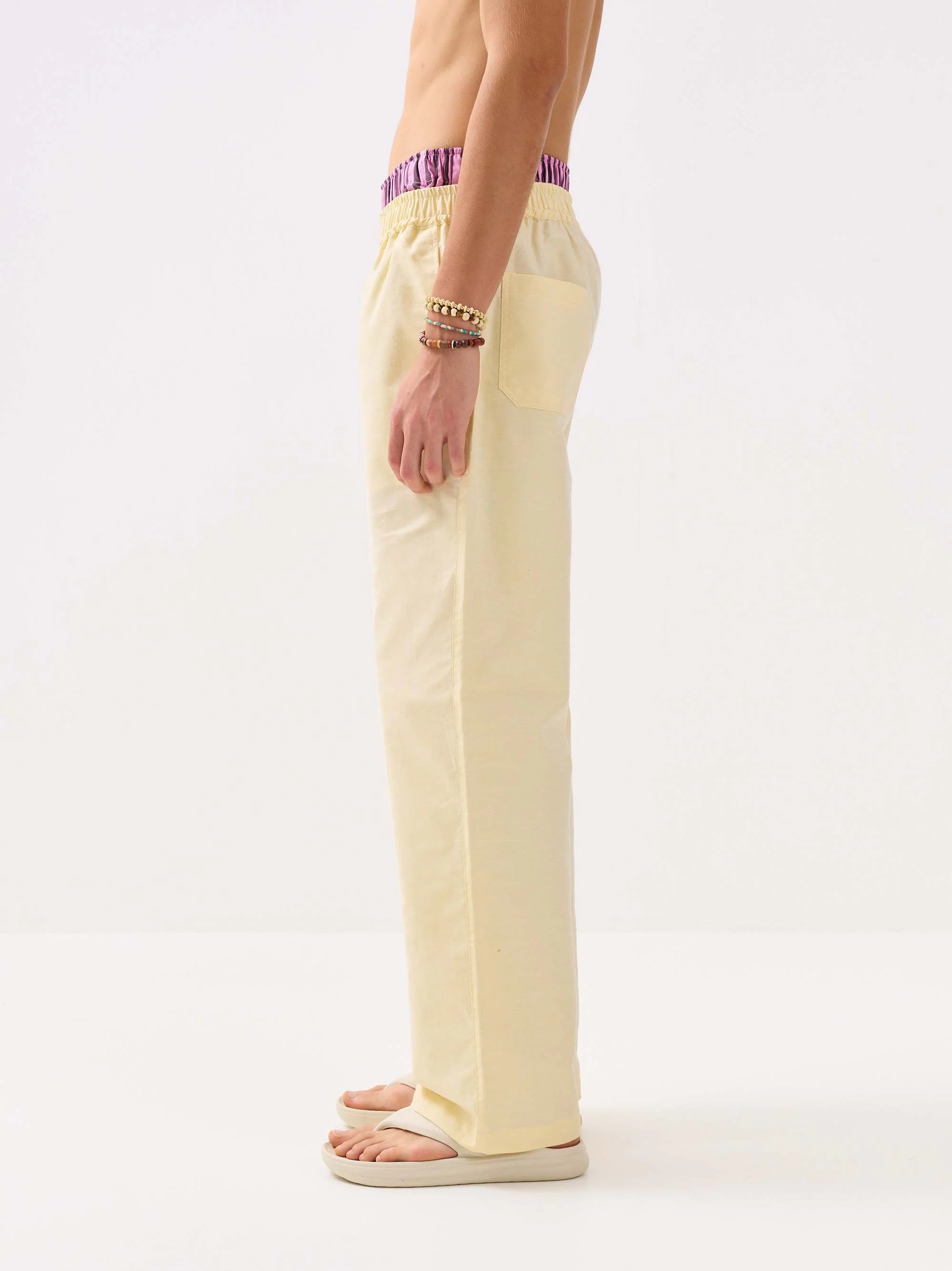 Lemon Yellow Oxford Pull-on Pants - Image 7