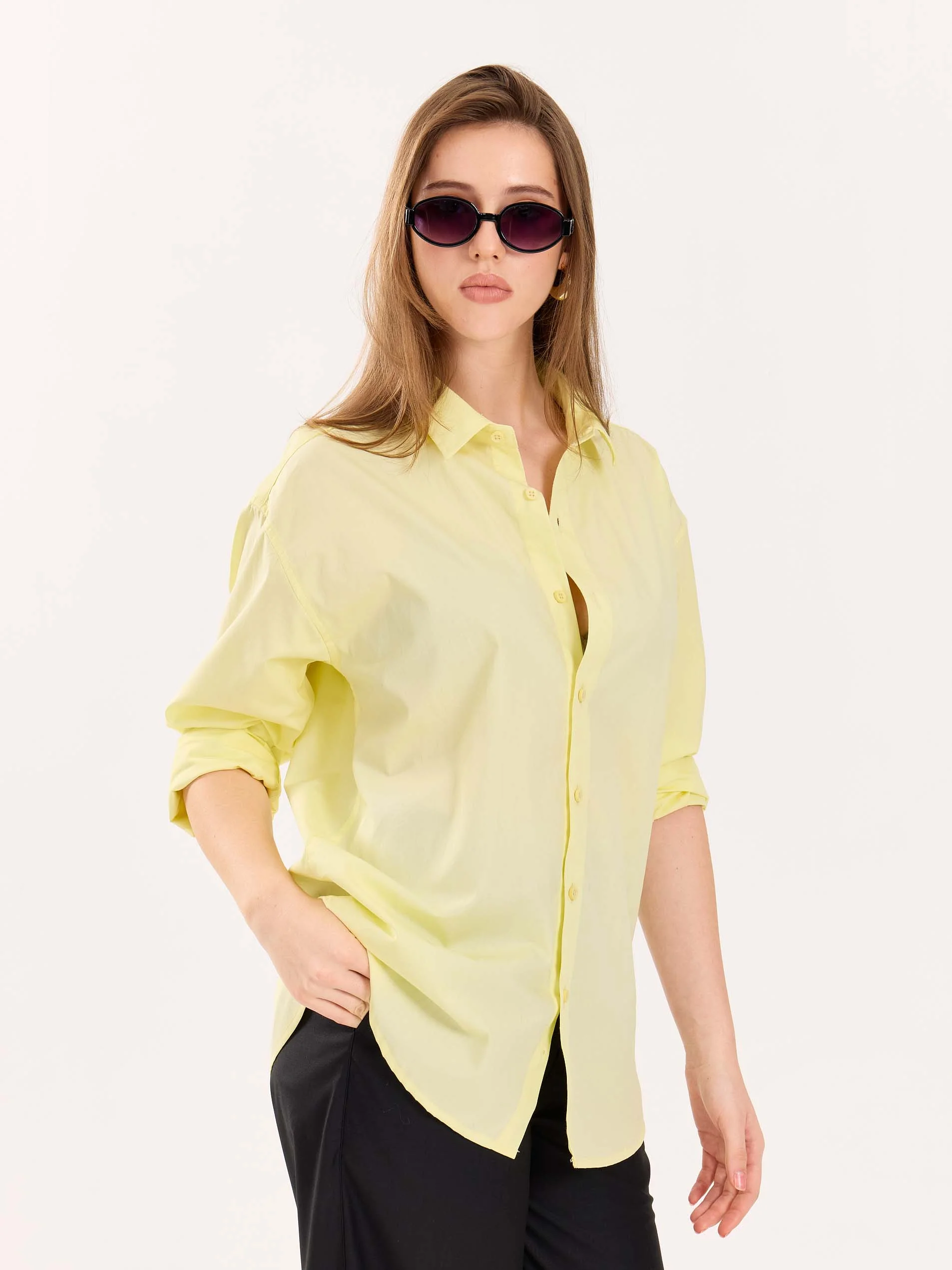 Lemon Yellow Poplin Shirt - Image 5
