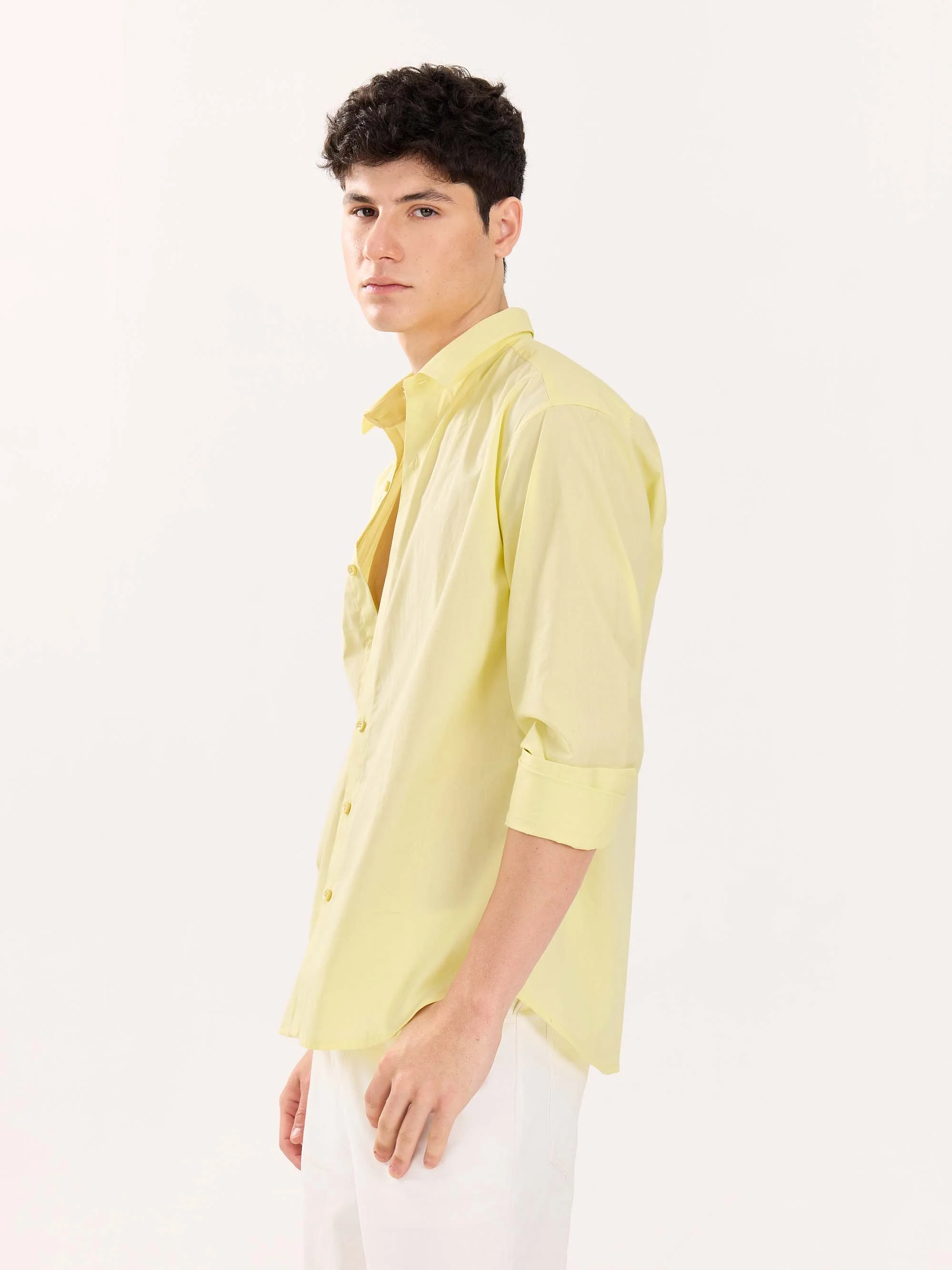 Lemon Yellow Poplin Shirt - Image 7