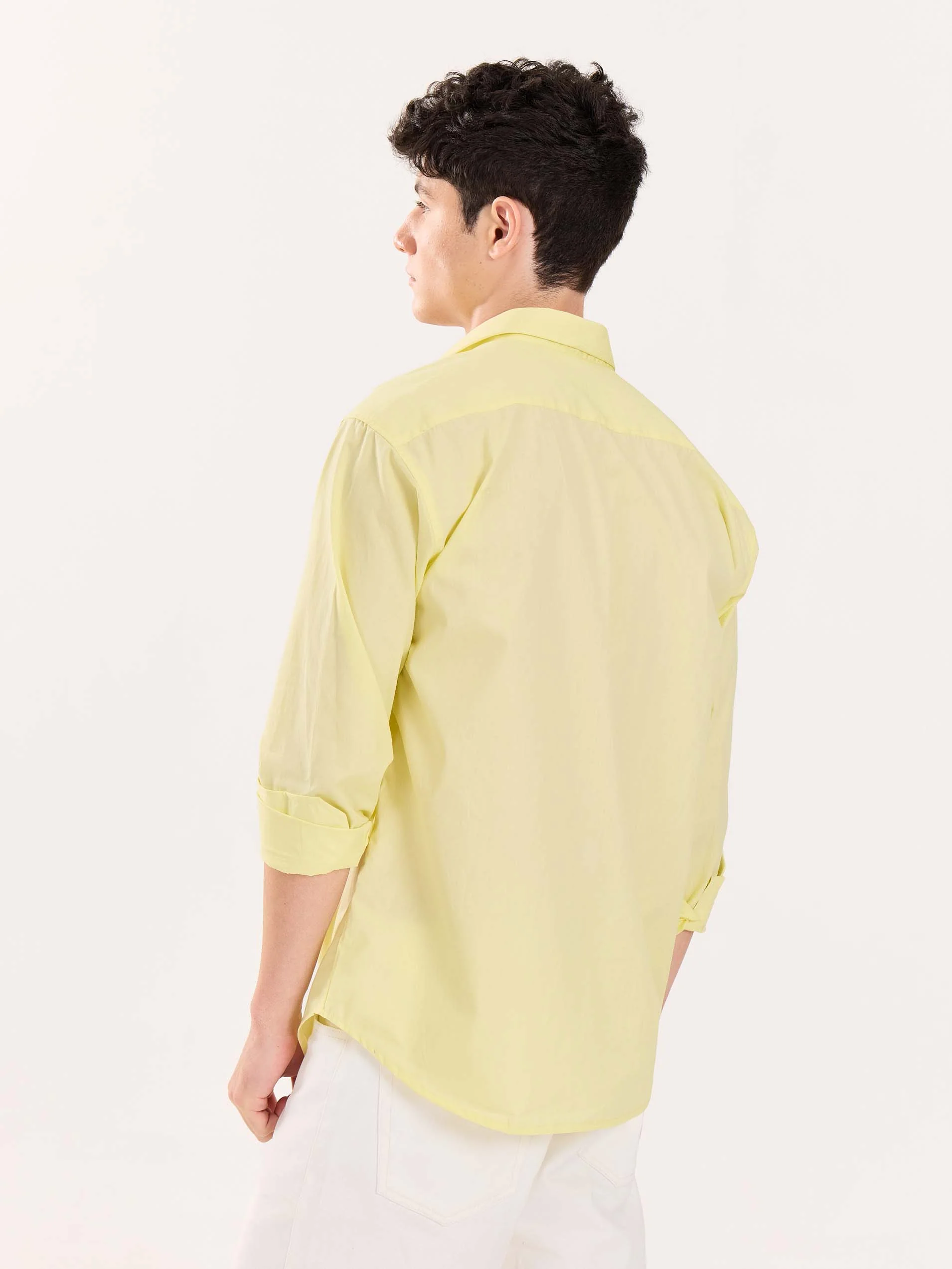 Lemon Yellow Poplin Shirt - Image 8