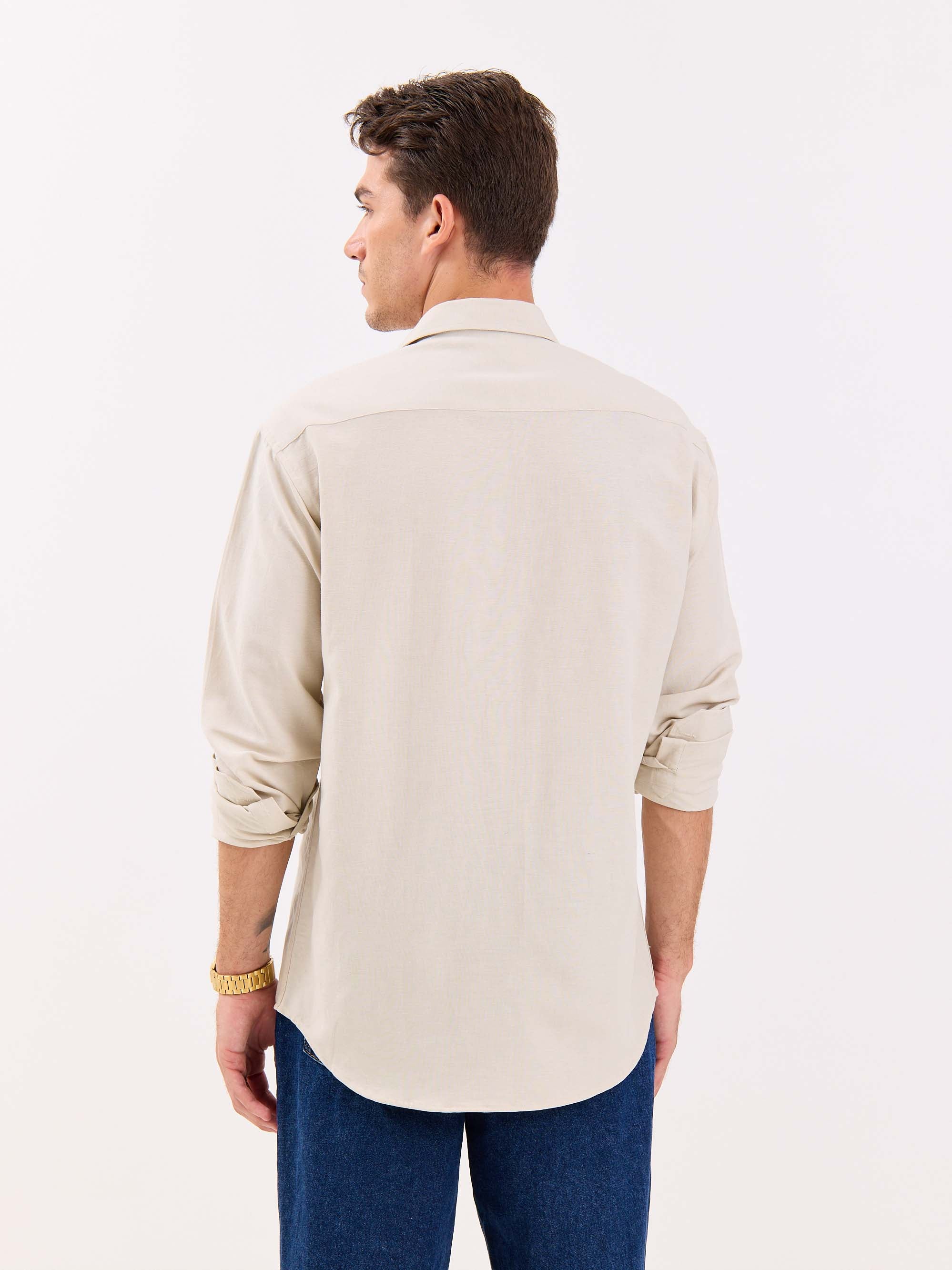Light Beige Linen-blend Shirt - Image 7