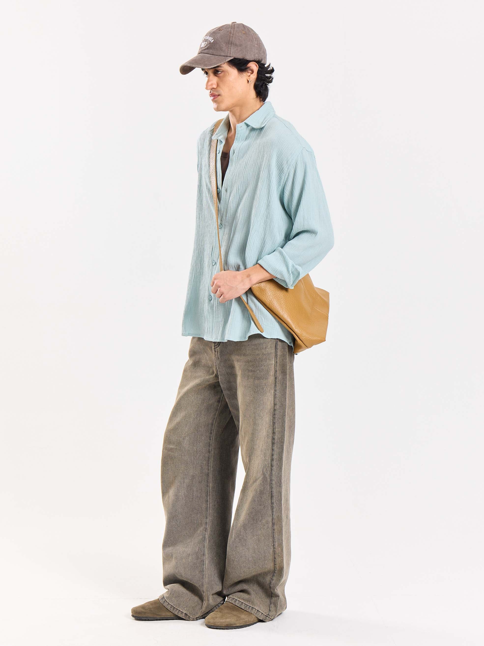 Light Blue Wrinkled Shirt - Image 5