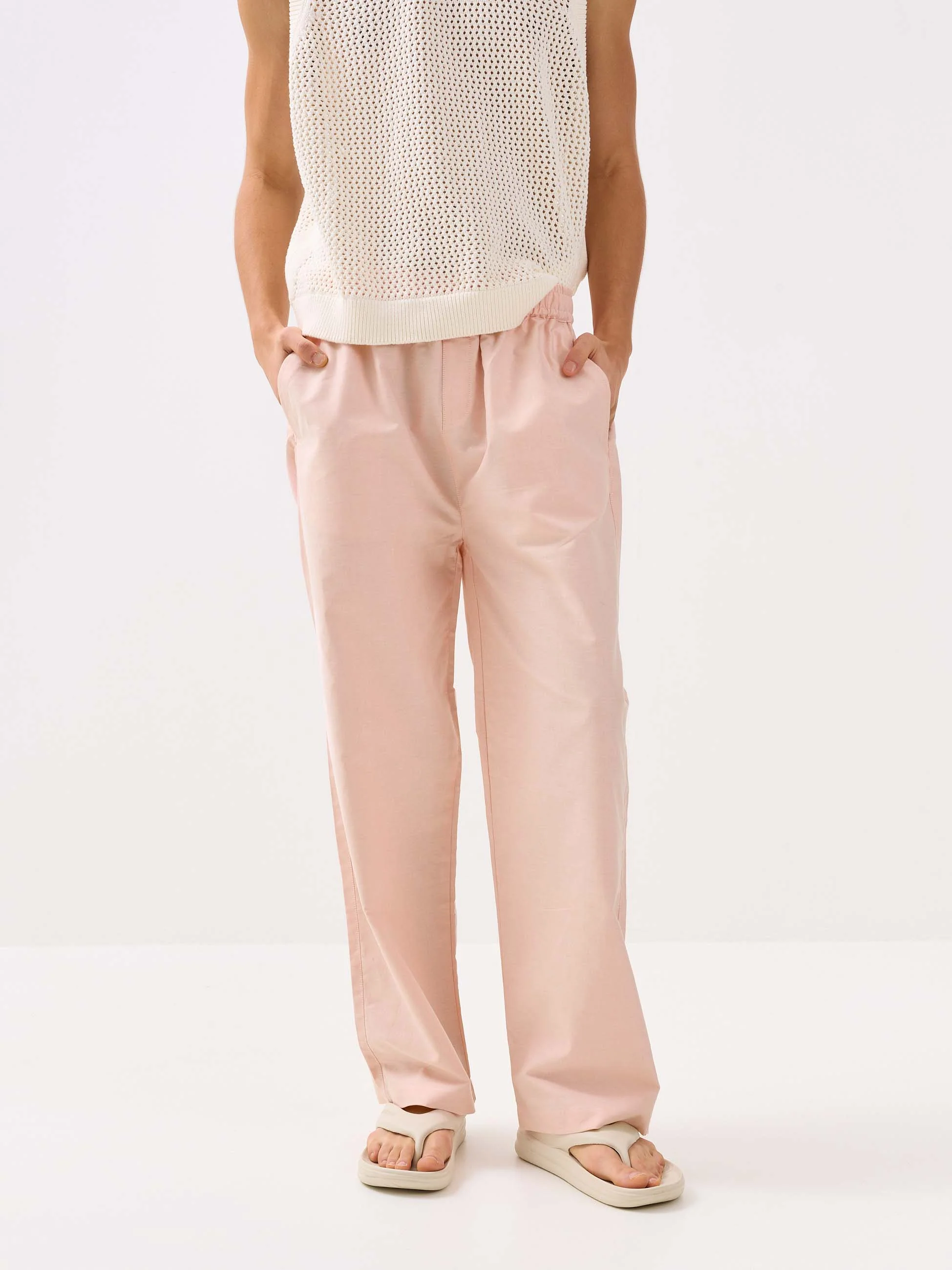 Light Peach Oxford Pull-on Pants - Image 3