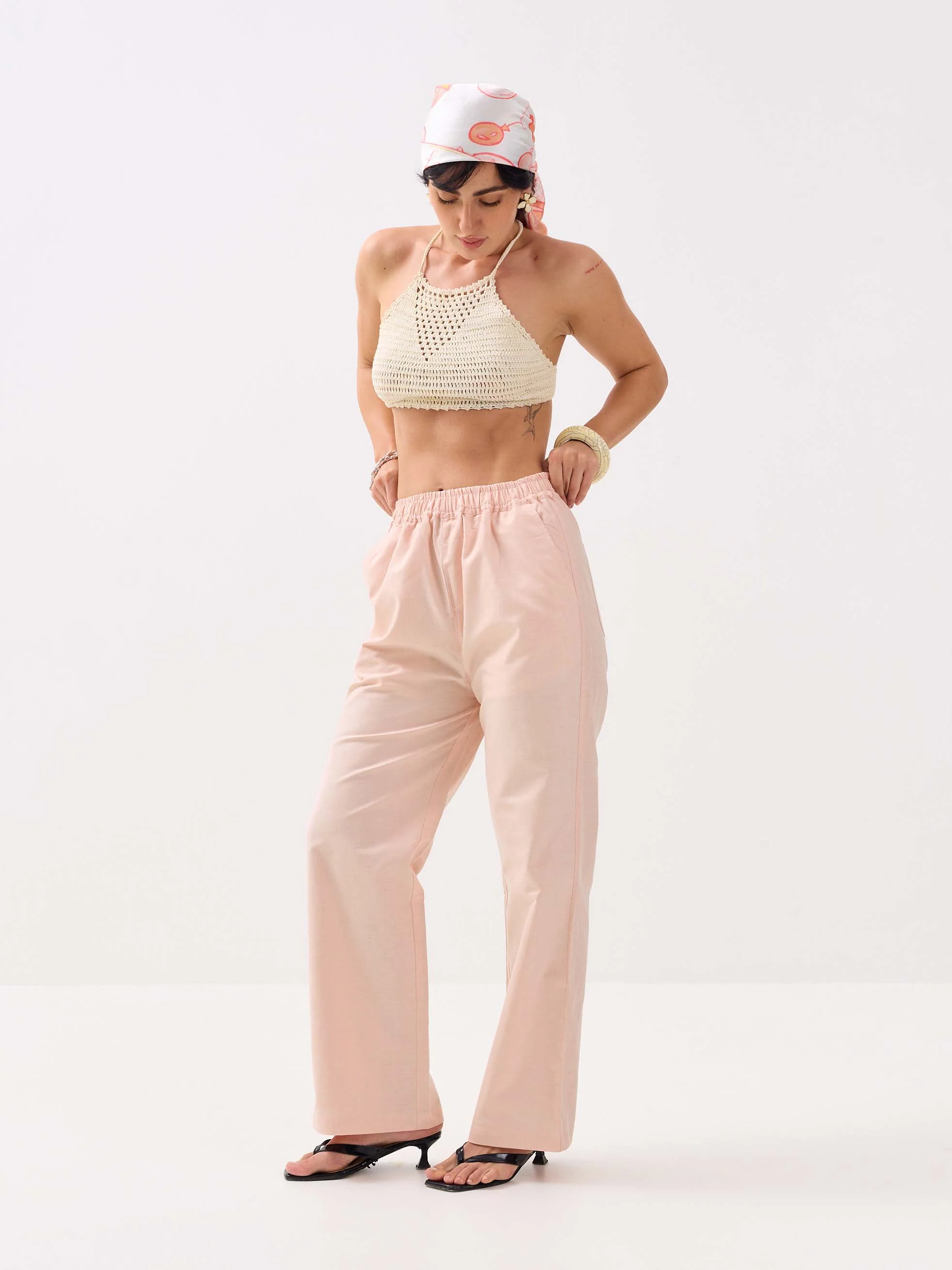 Light Peach Oxford Pull-on Pants - Image 6