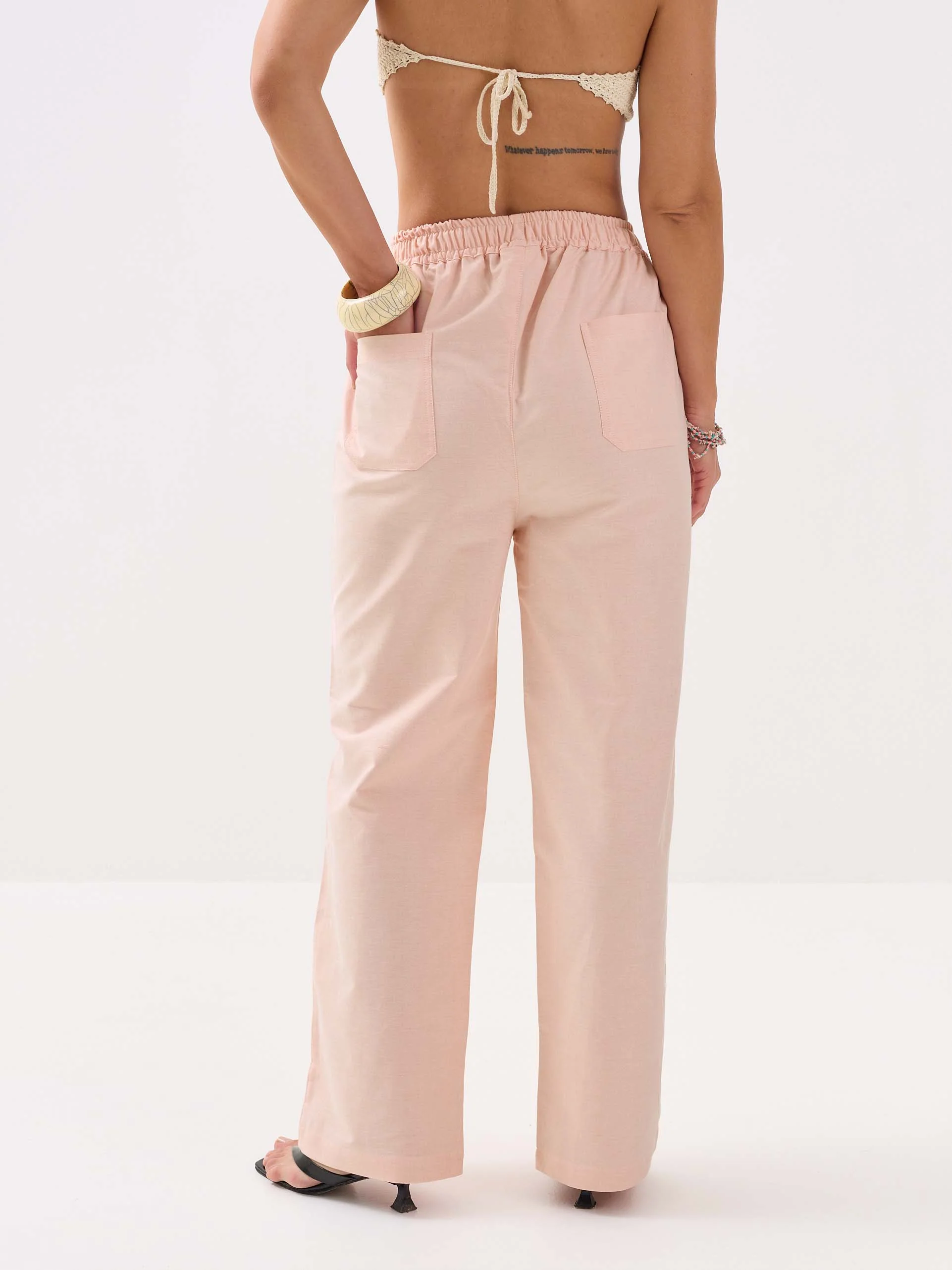 Light Peach Oxford Pull-on Pants - Image 8