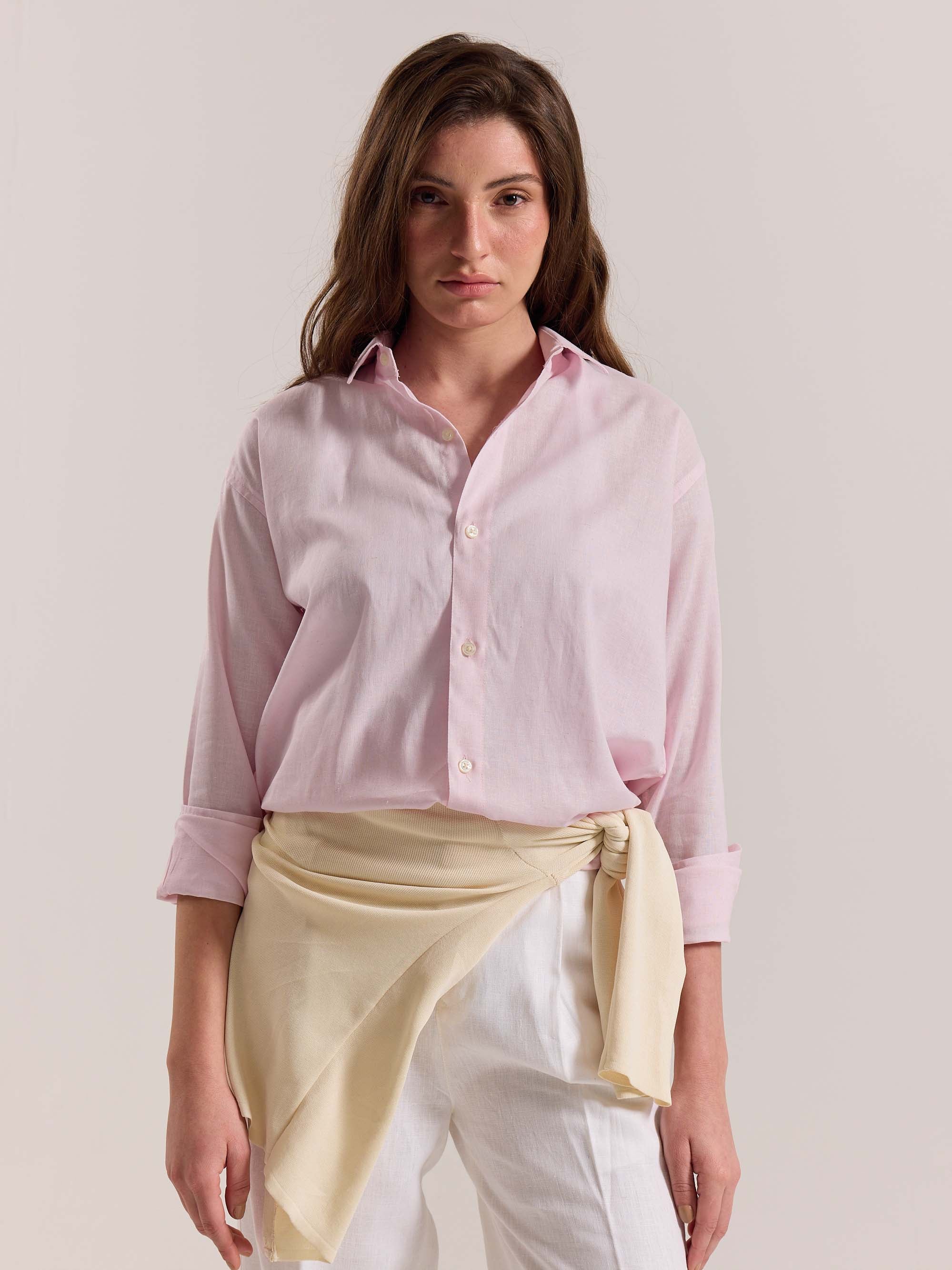Light Pink Linen-blend Shirt - Image 4