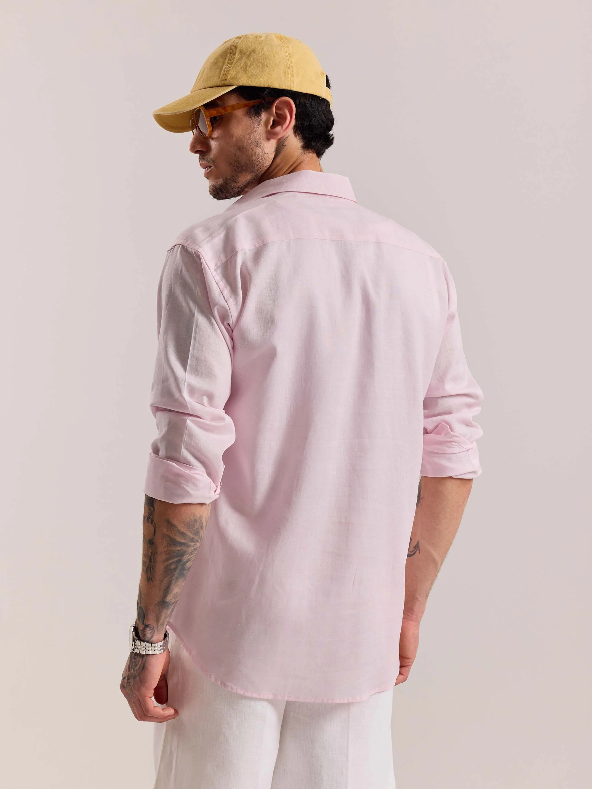 Light Pink Linen-blend Shirt - Image 8