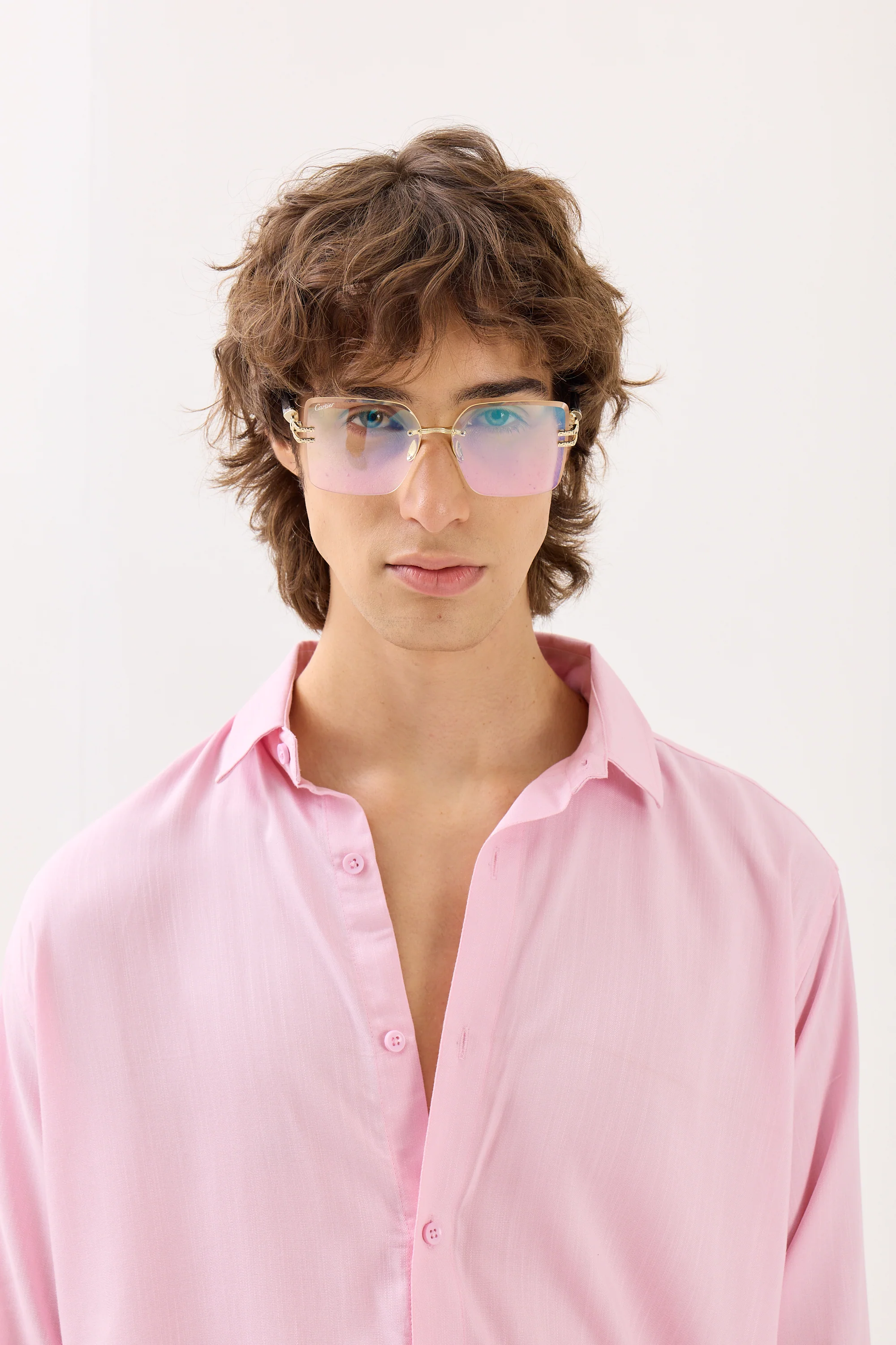 Light Pink Textured Drape Shirt - Image 4