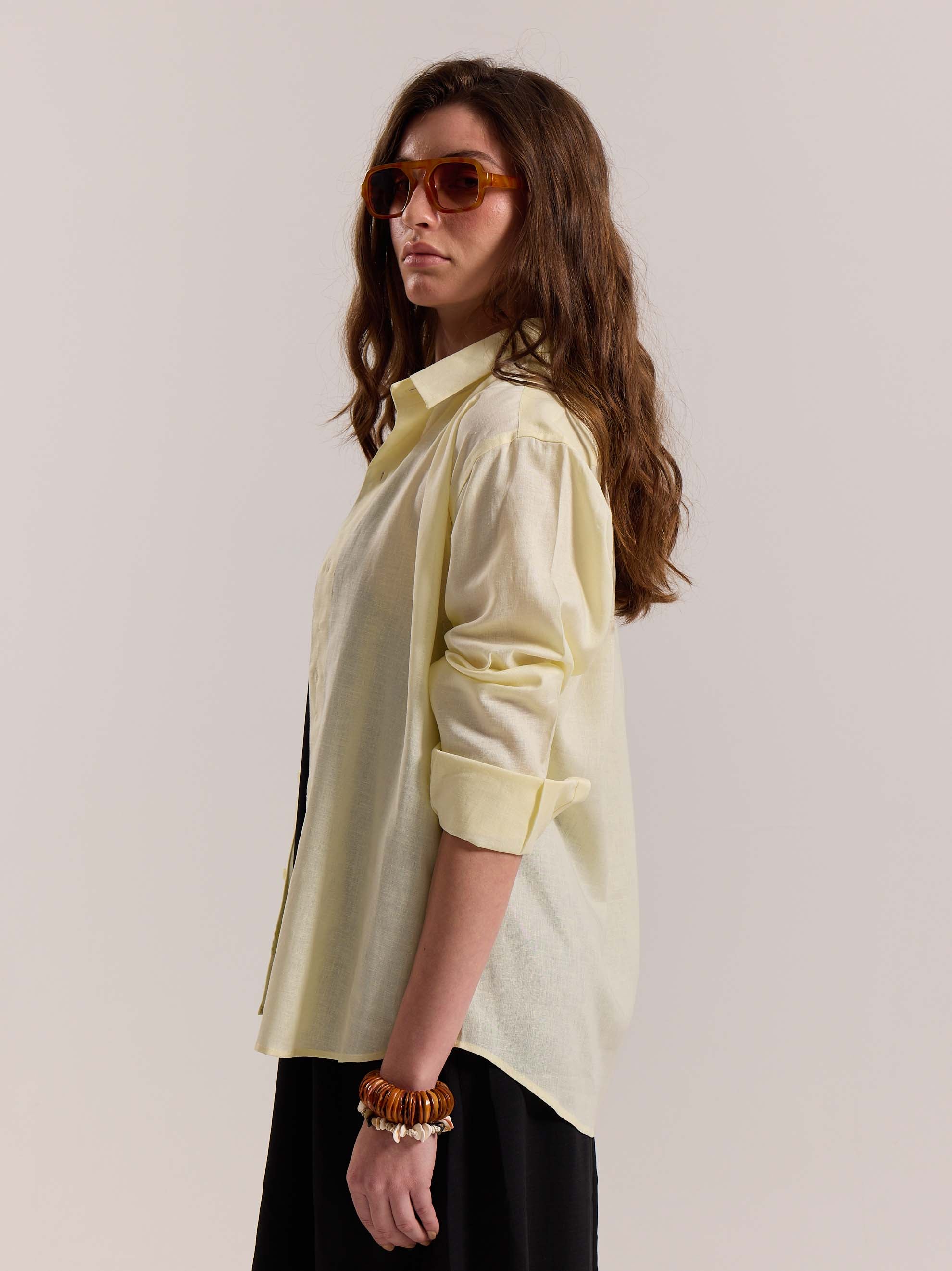 Light Yellow Linen-blend Shirt - Image 7