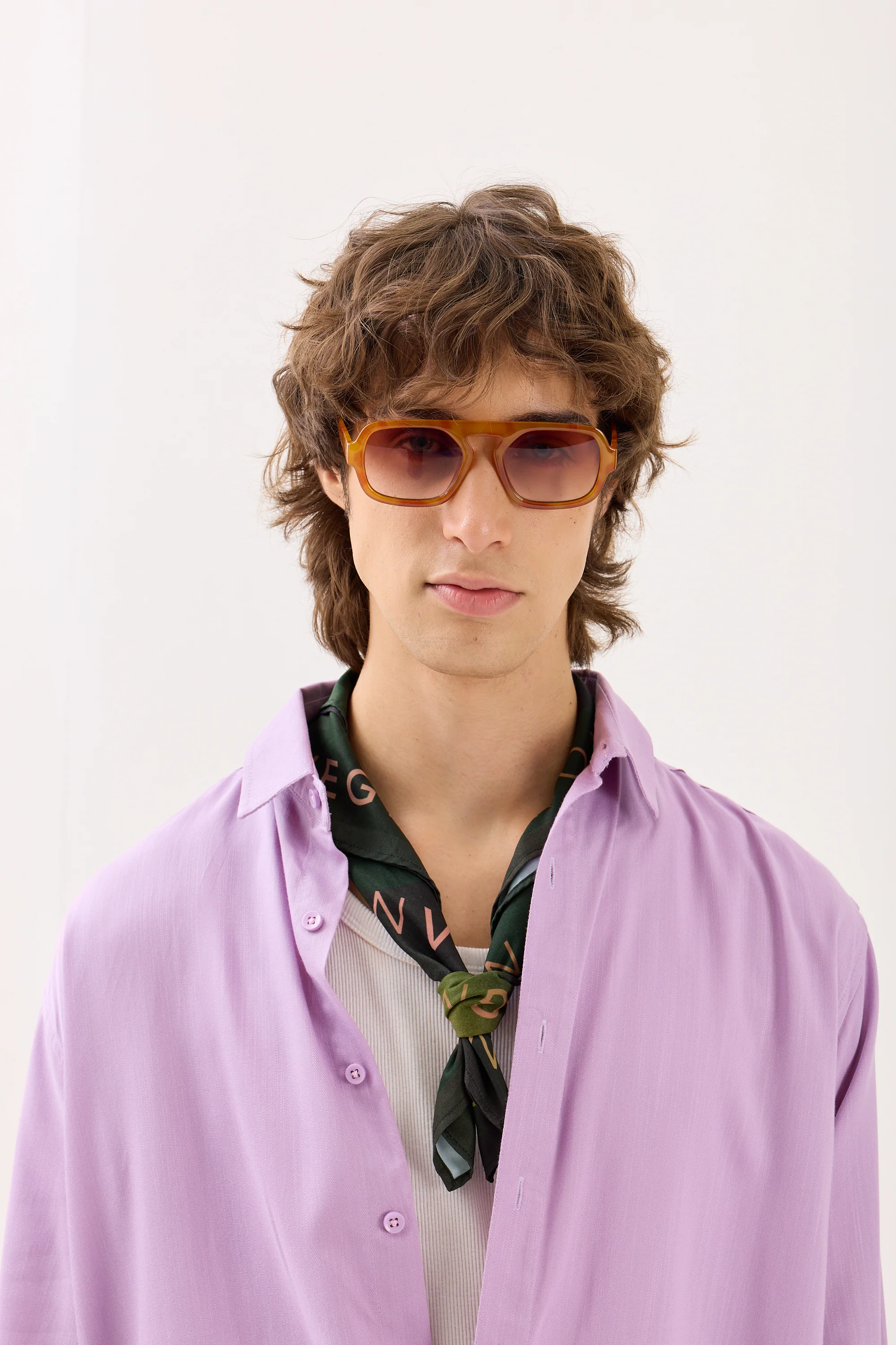 Lilac Textured Drape Shirt - Image 4