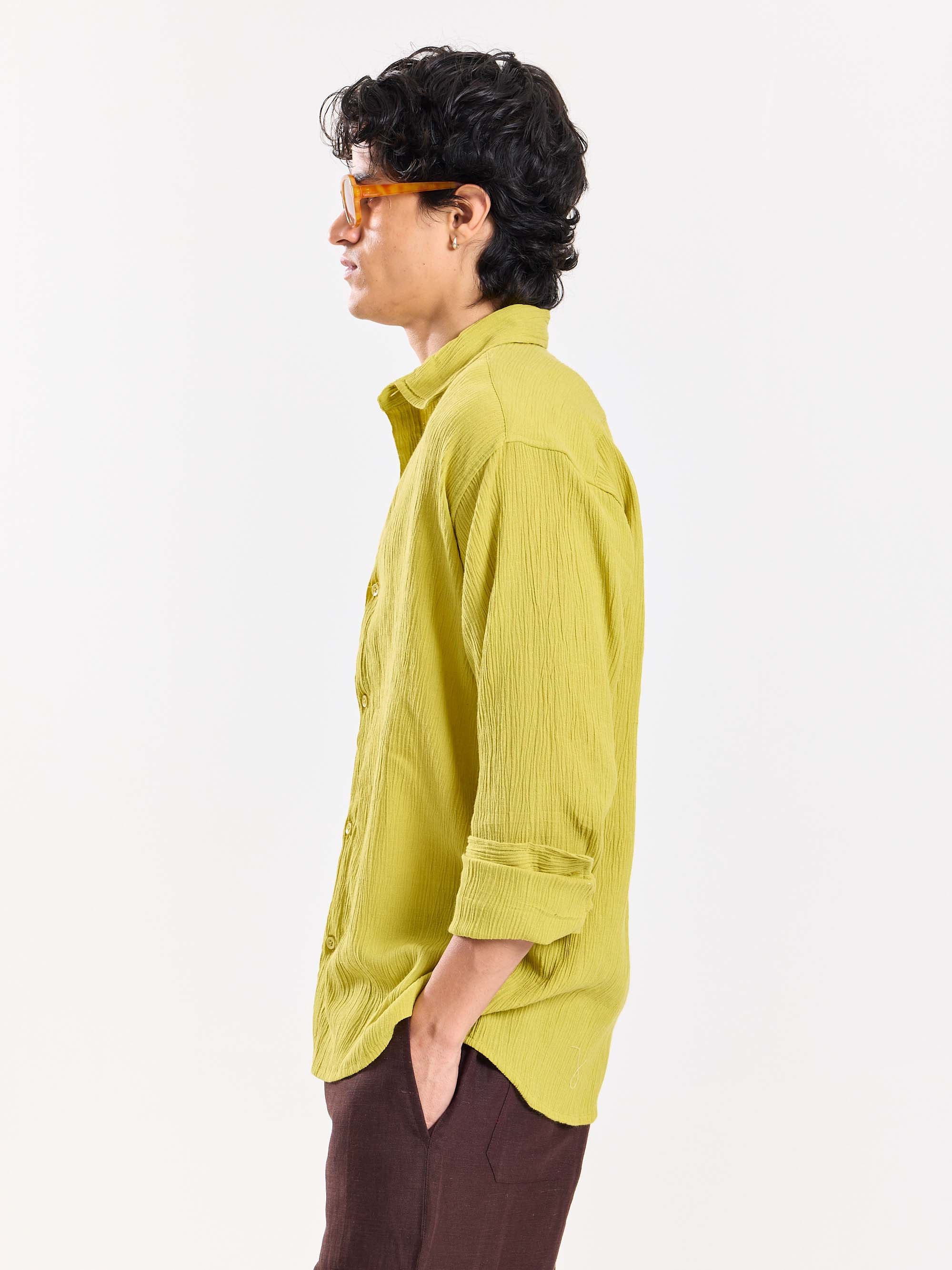 Lime Green Wrinkled Shirt - Image 5