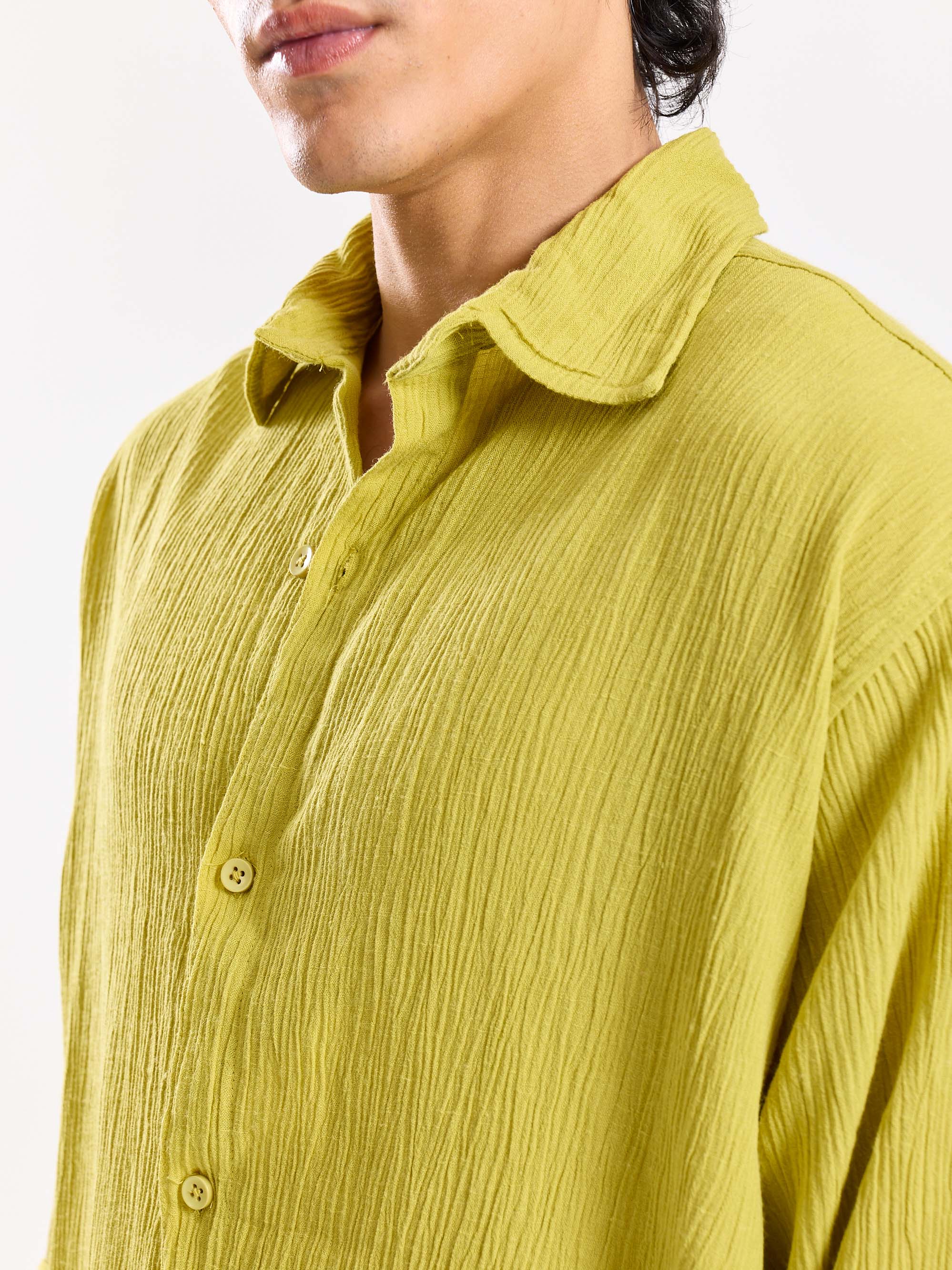Lime Green Wrinkled Shirt - Image 6