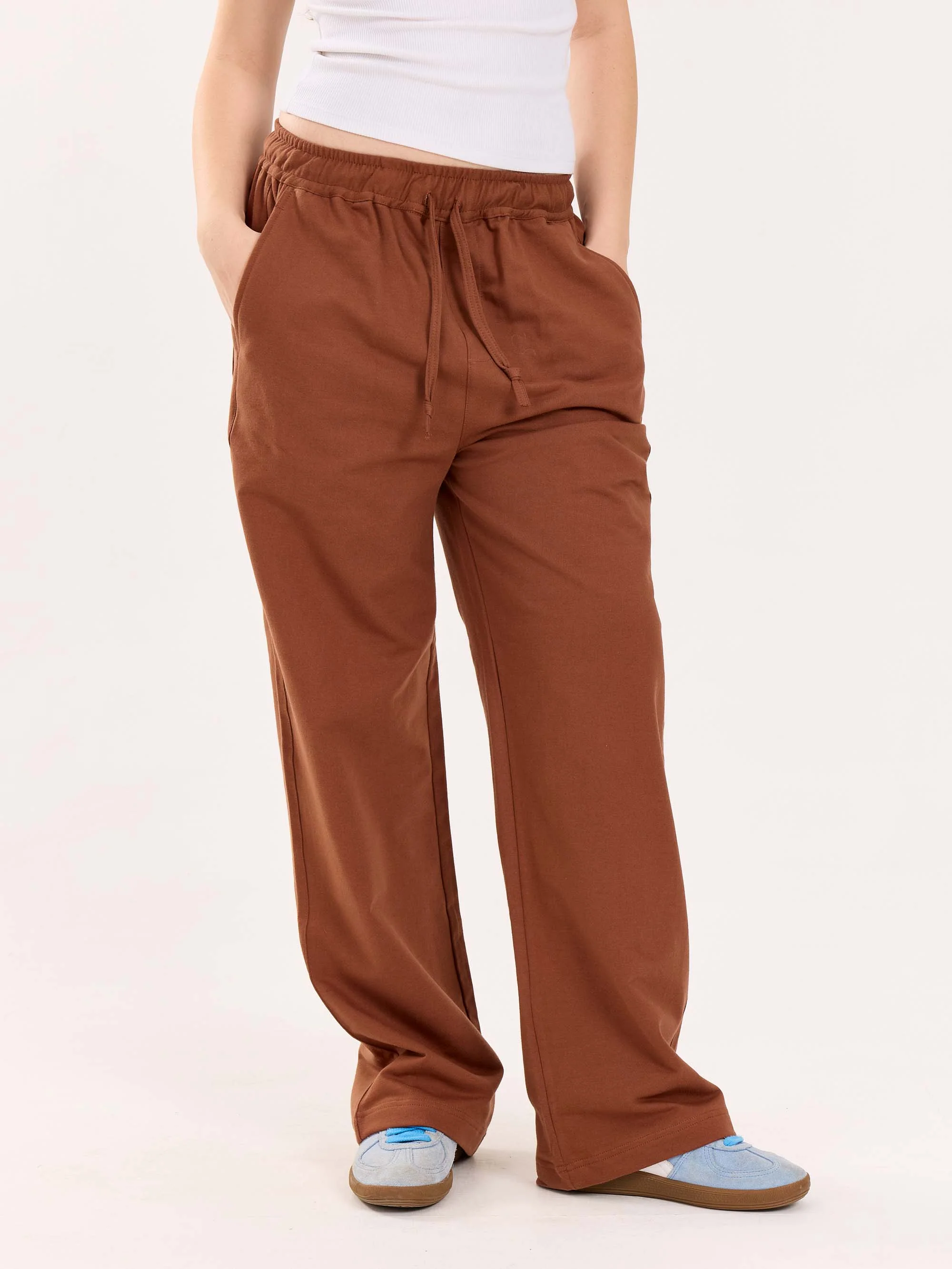 Loose Fit Brown Sweatpants - Image 4