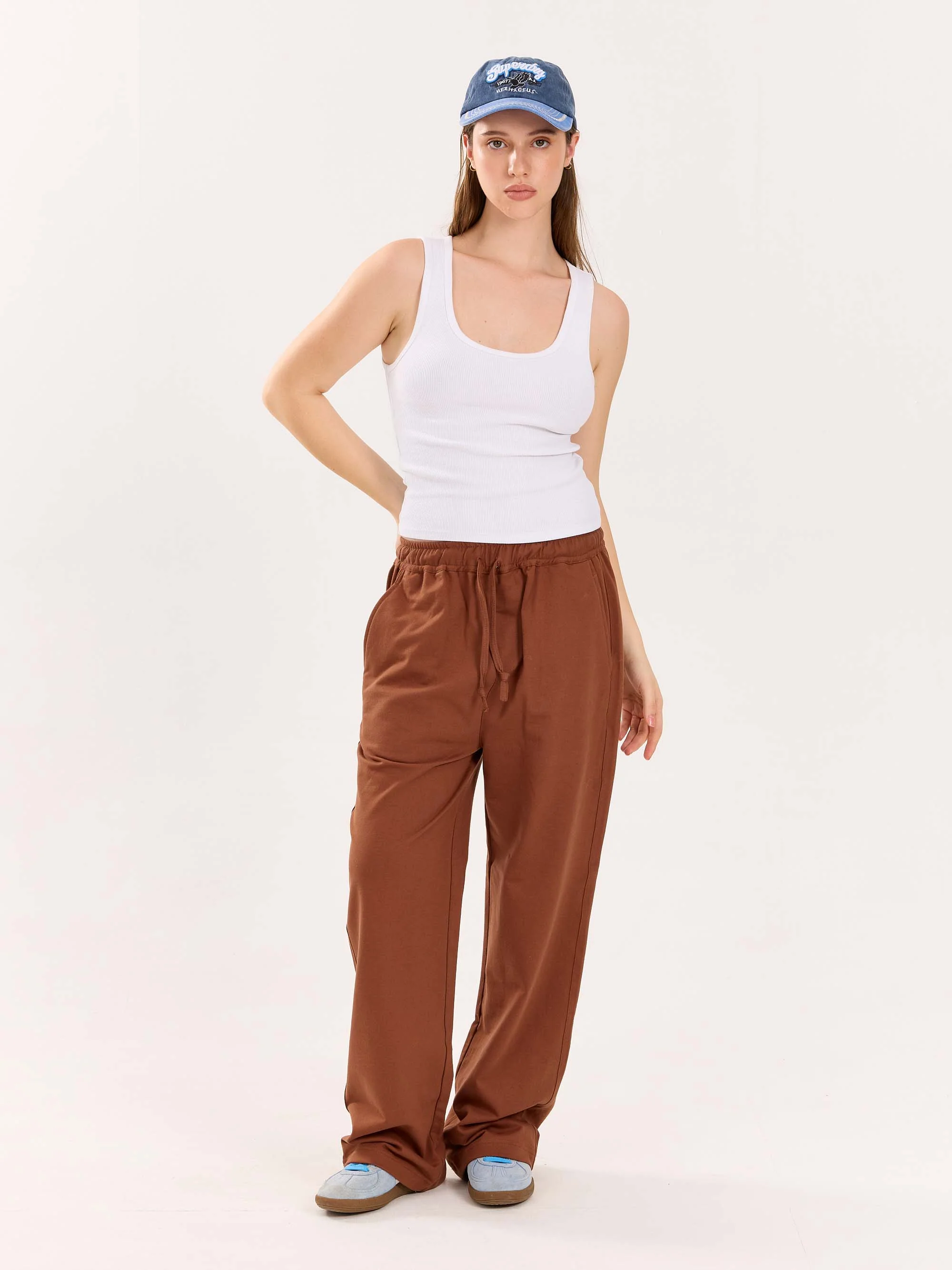 Loose Fit Brown Sweatpants - Image 5