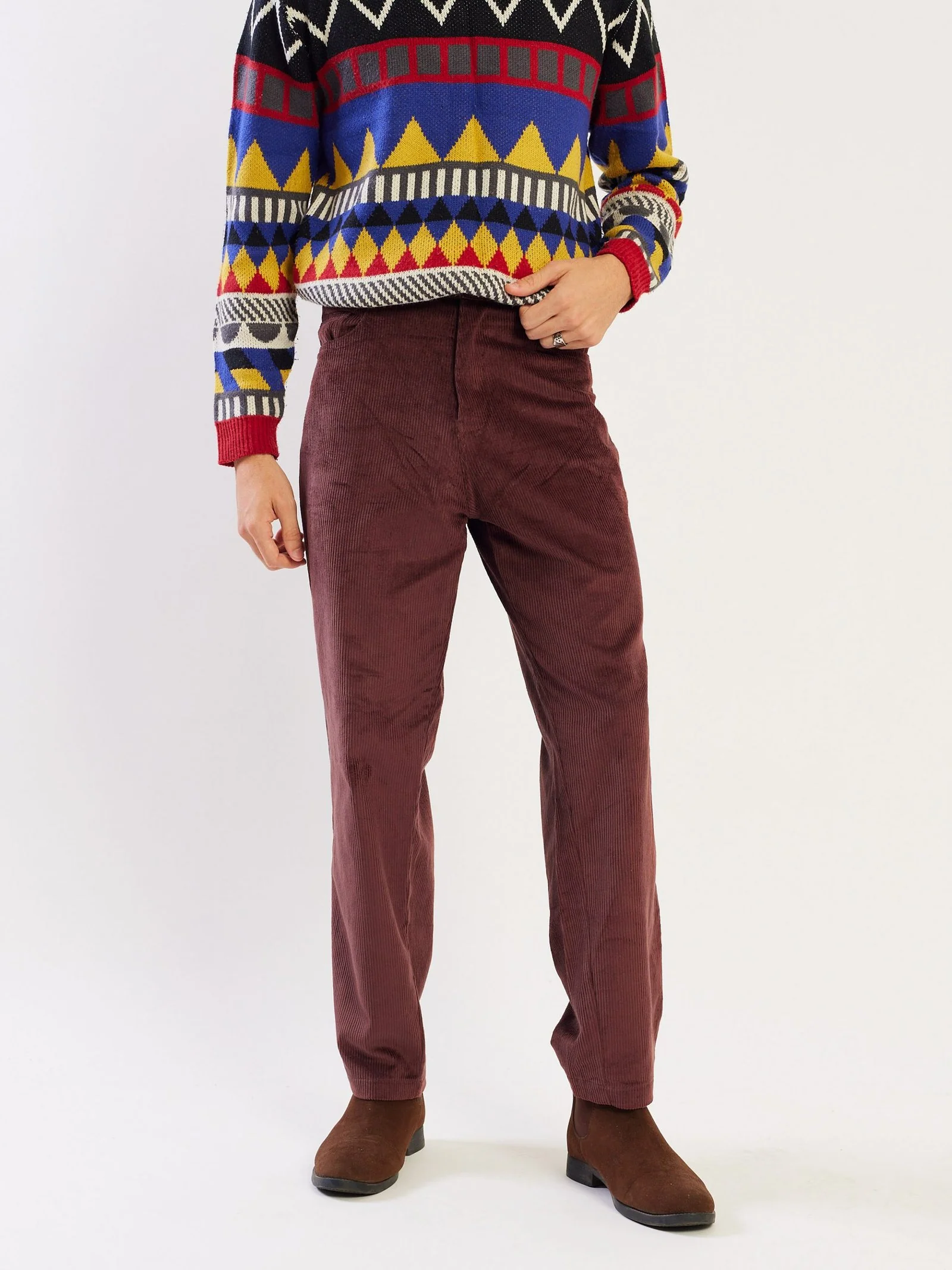 Loose Fit Corduroy Trousers - Image 4