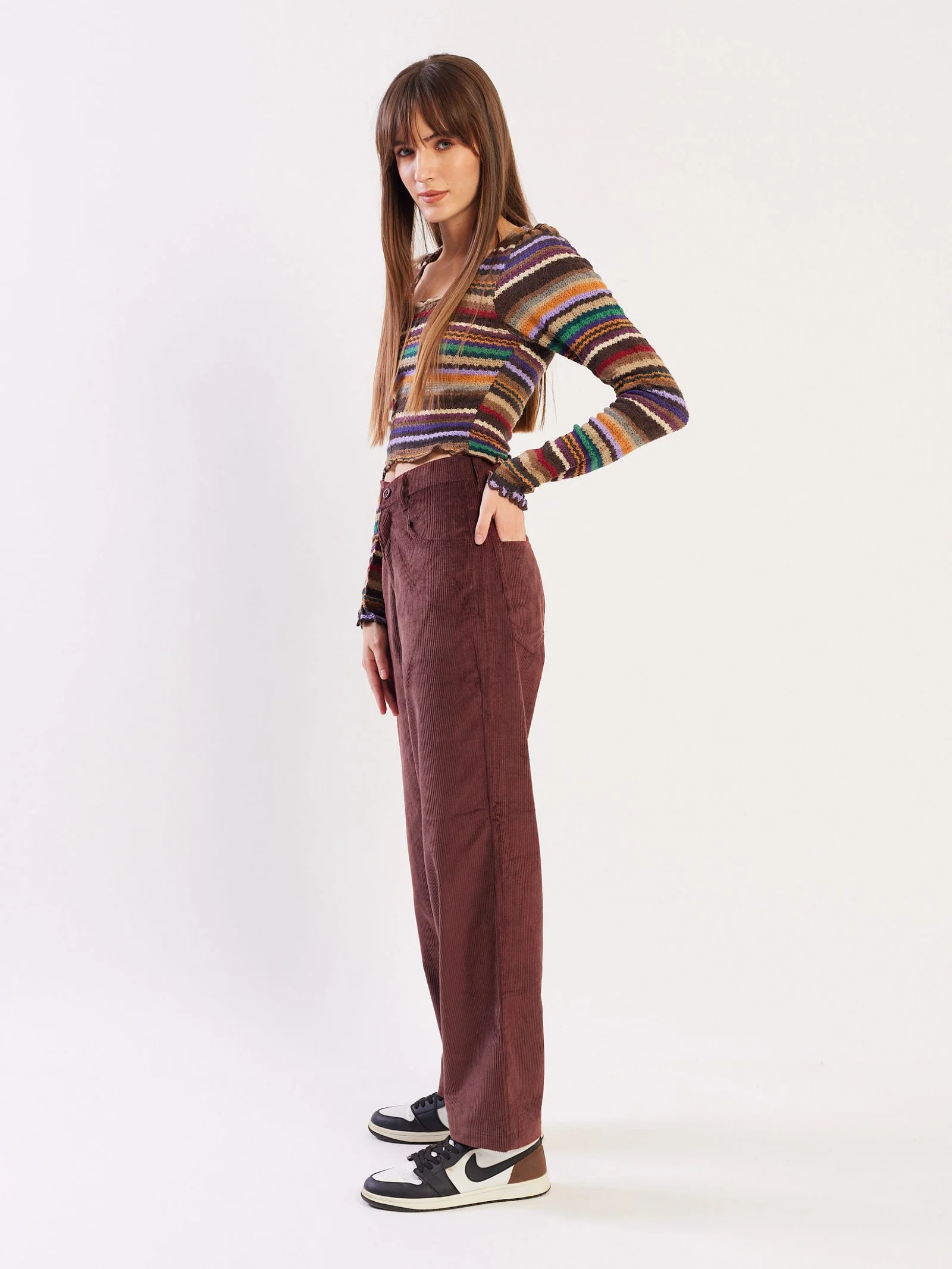 Loose Fit Corduroy Trousers - Image 6