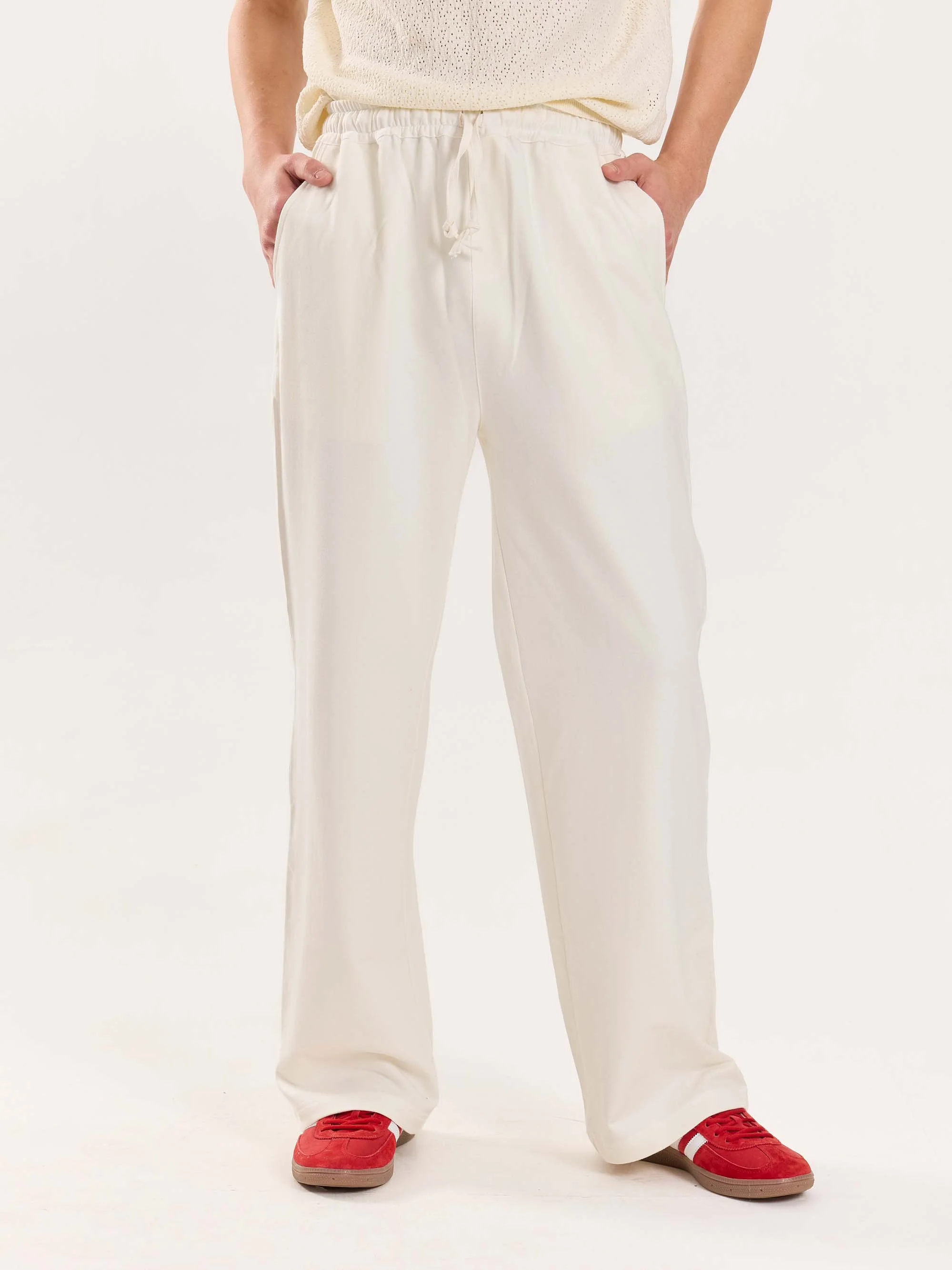 Loose Fit Off White Sweatpants - Image 3