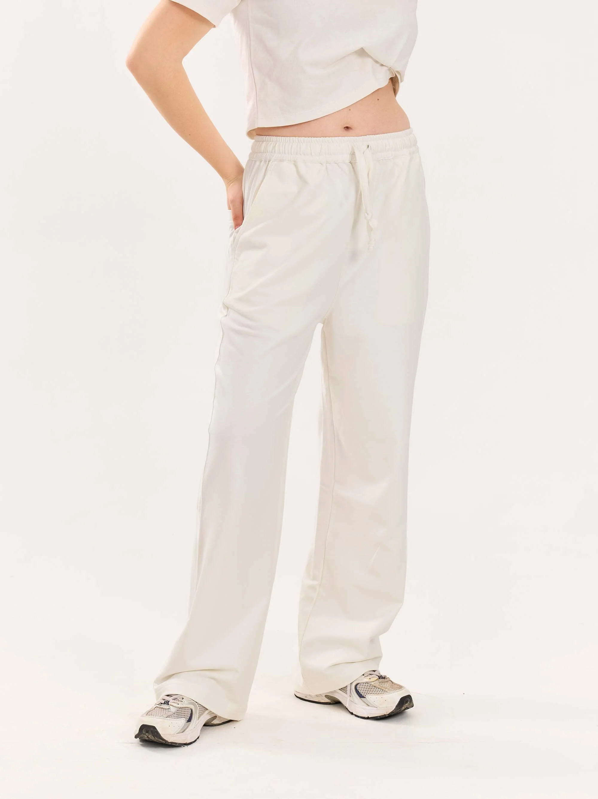 Loose Fit Off White Sweatpants - Image 4