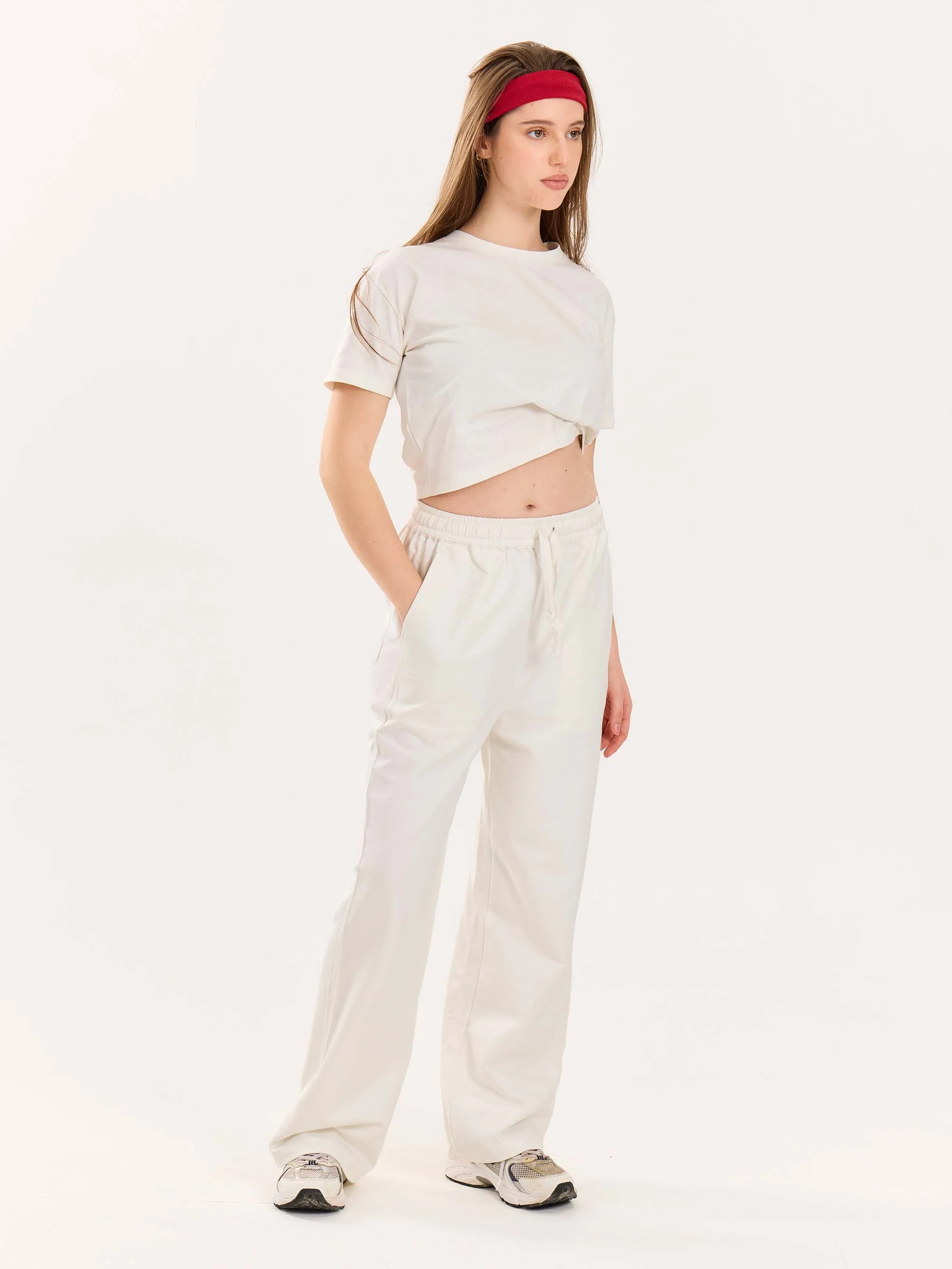 Loose Fit Off White Sweatpants - Image 5