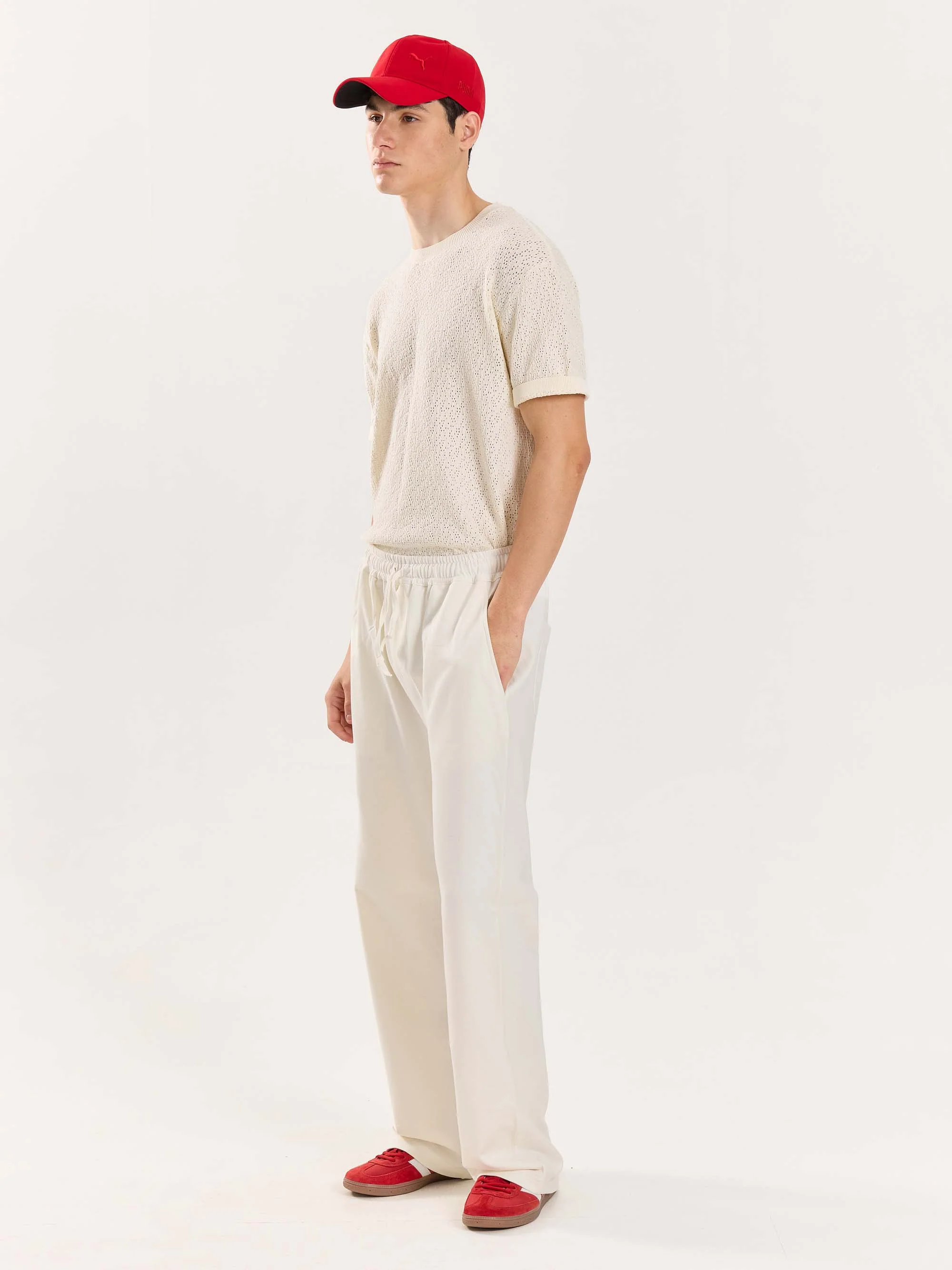 Loose Fit Off White Sweatpants - Image 6