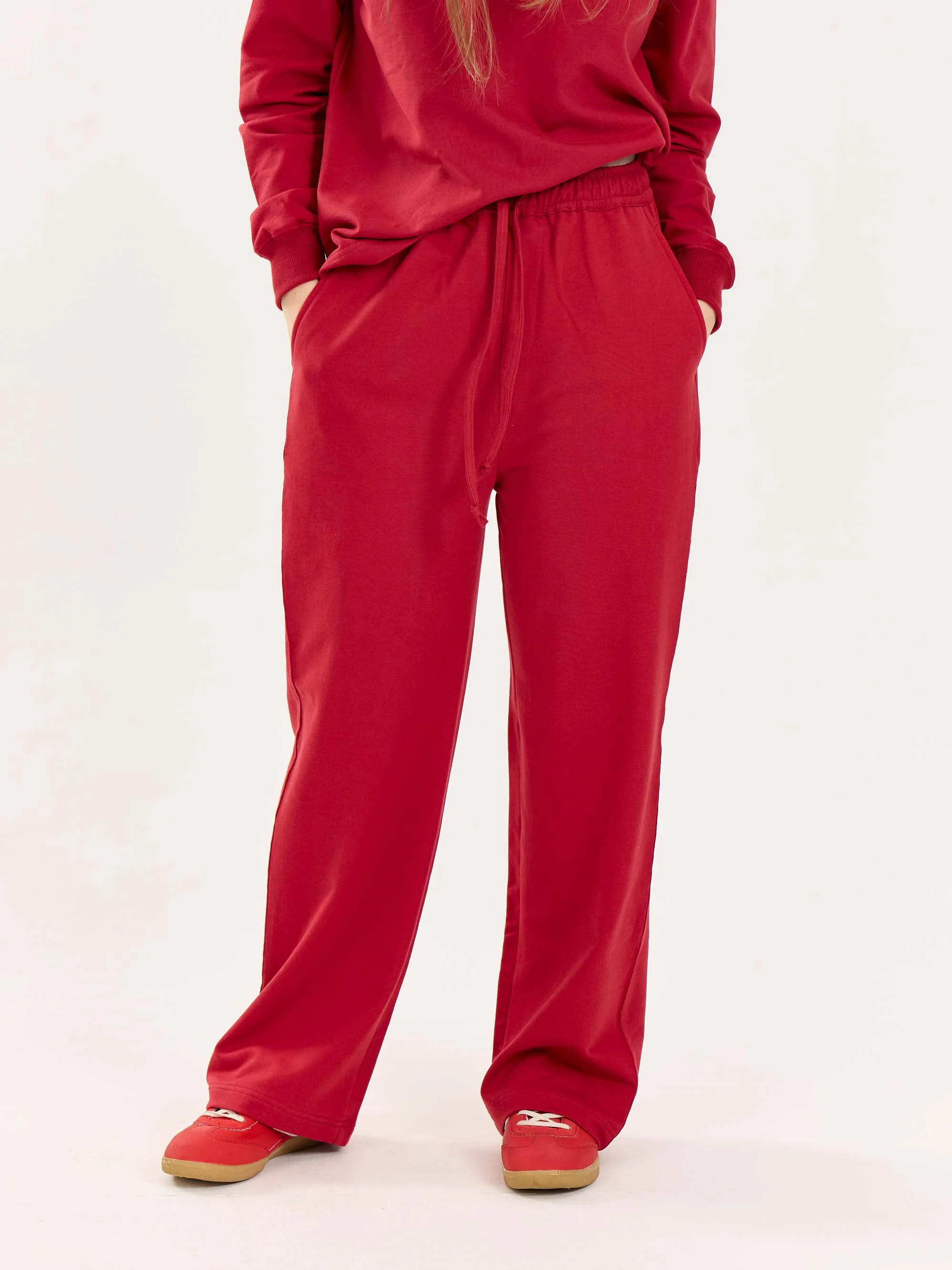 Loose Fit Red Sweatpants - Image 4