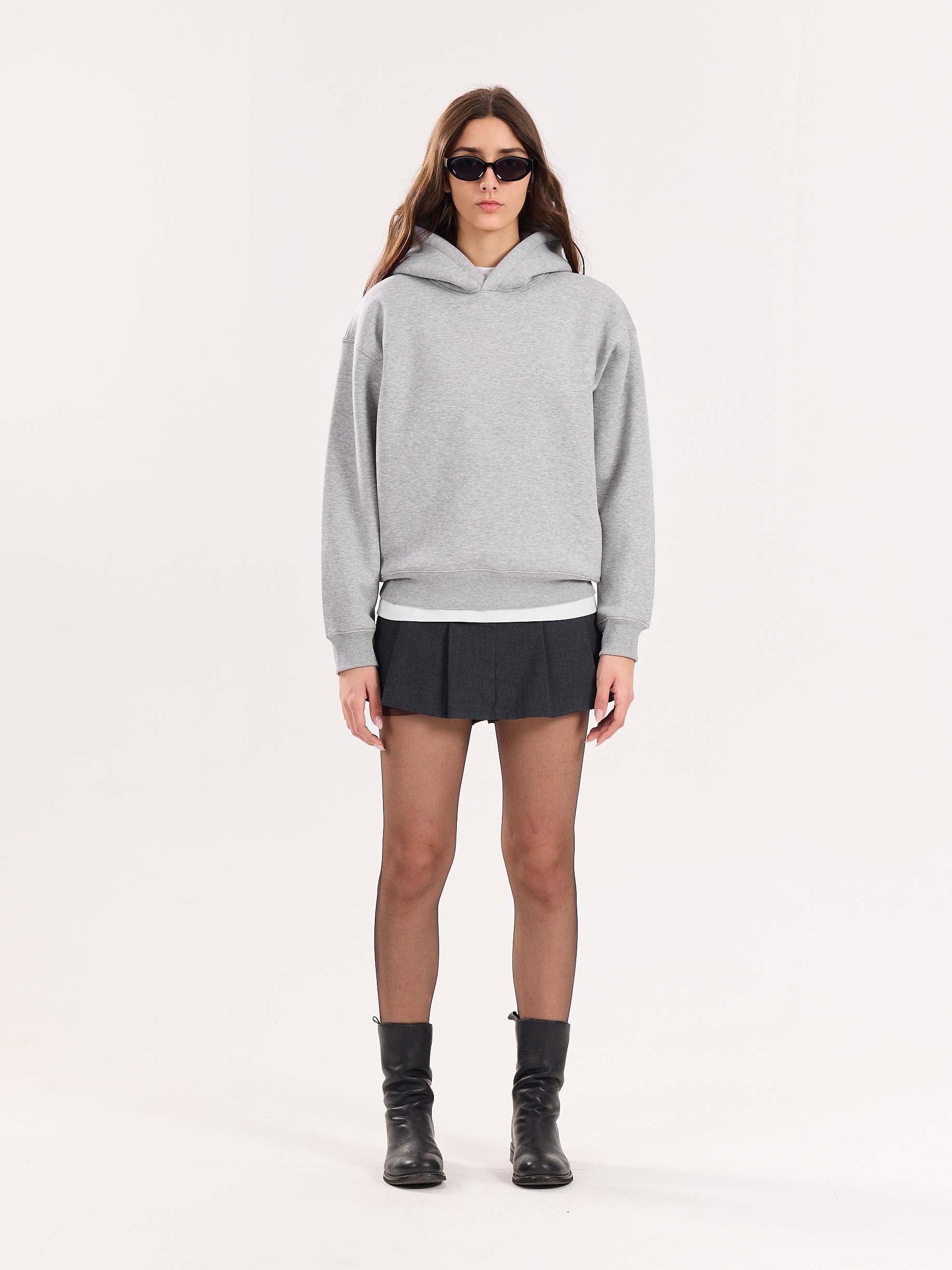 Marl Grey Cropped Fit Hoodie - Image 3