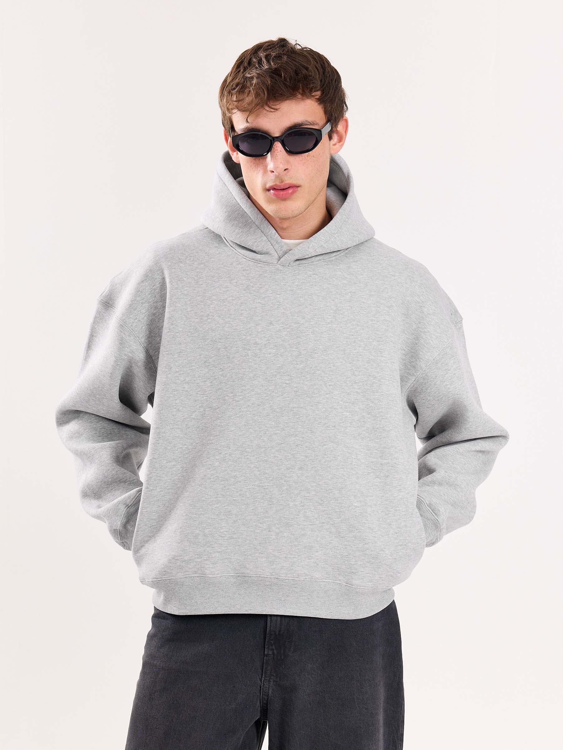 Marl Grey Cropped Fit Hoodie - Image 6