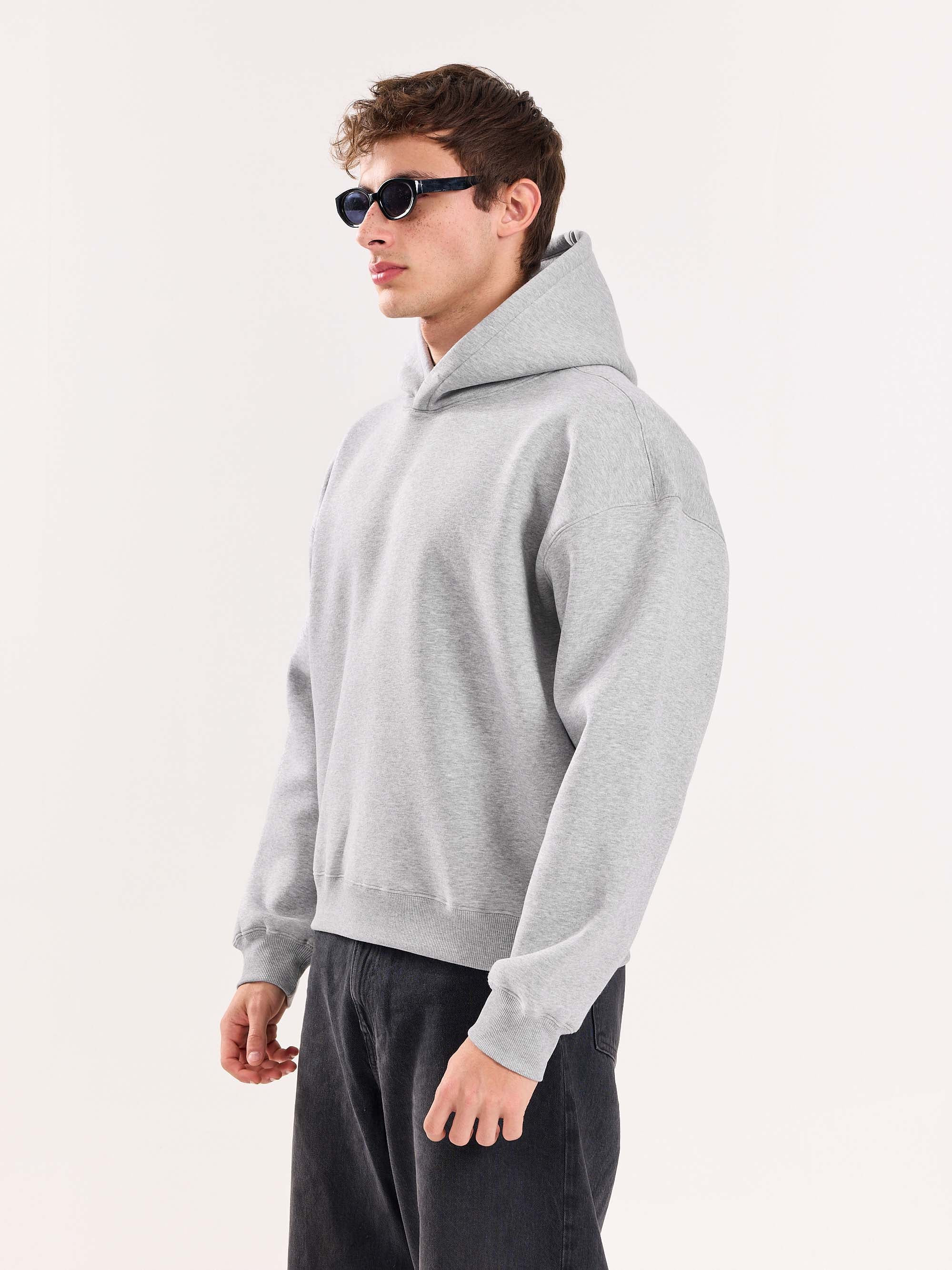 Marl Grey Cropped Fit Hoodie - Image 7